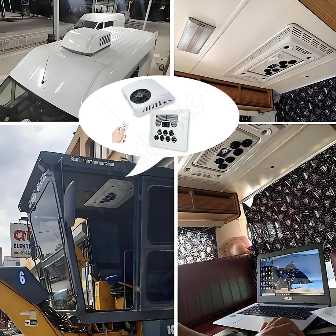 Aire Acondicionado De Rv,Techo De Camión Aire Acondicionado,Aire Acondicionado,Enfriamiento/Calefacción,Para Autocaravana,Autobús 12V