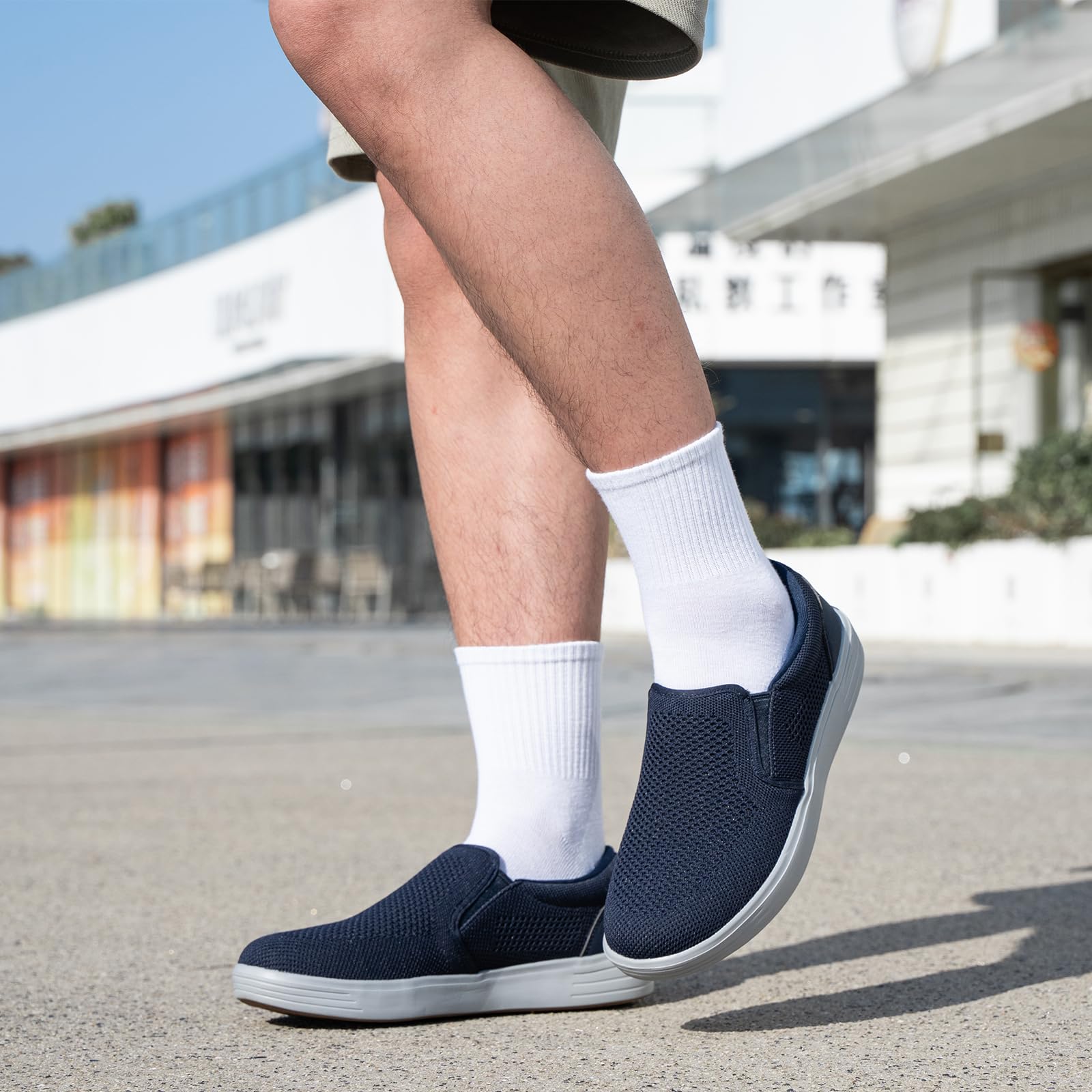 konhill Hombres Casual Transpirable Cómodo Malla Caminar Zapatos Vestido Sneaker Mocasines Slip On Zapatos Entrenadores