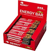 Squeezy Energy Bar Pack of 12 - Carbohydrate-Rich Energy Bar - Fitness & Energy Booster for Endurance Sports Apple
