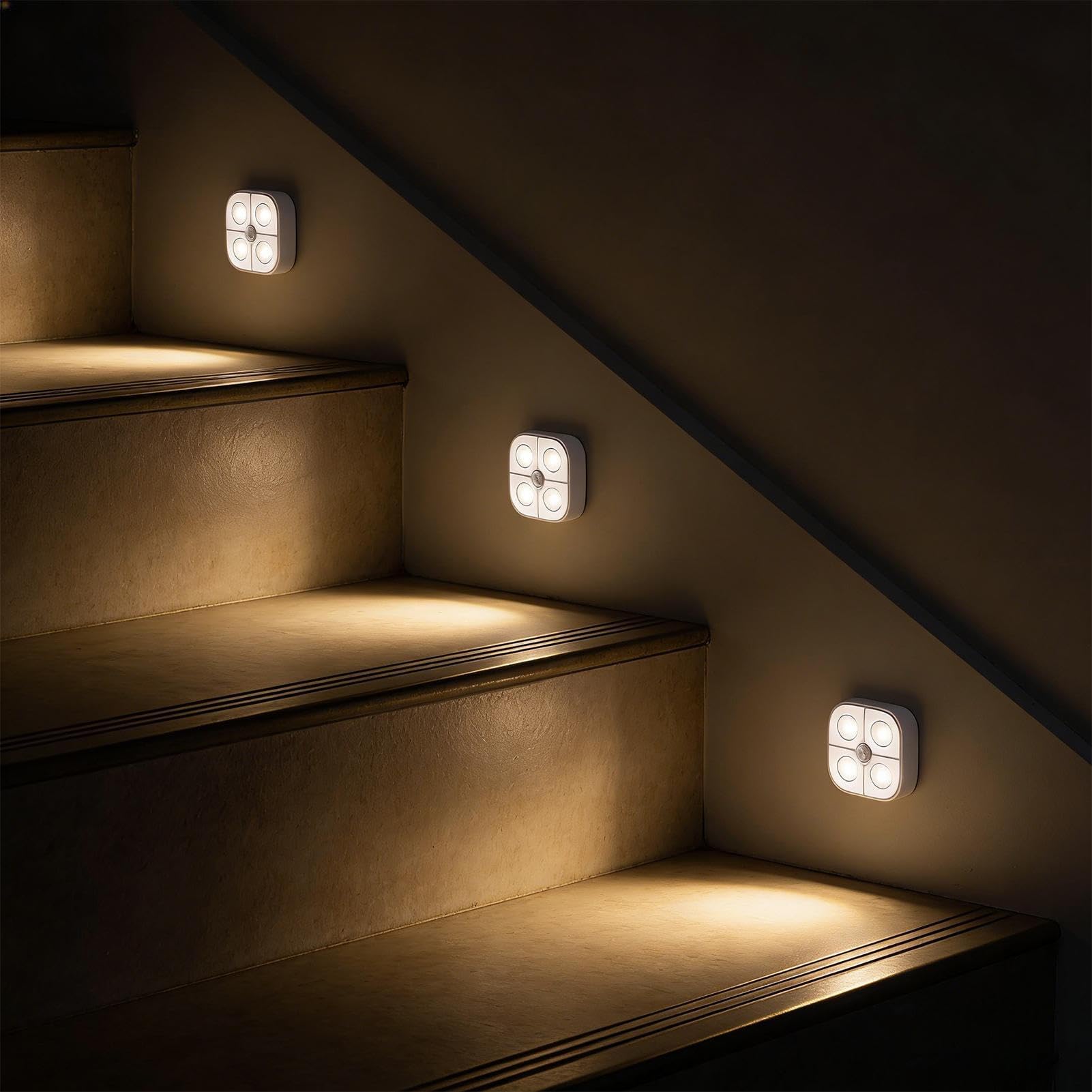 Luces de disco recargables con sensor de movimiento con estación de carga, iluminación magnética debajo del gabinete para dormitorio, sala de estar, pasillo, entrada, armario y armario