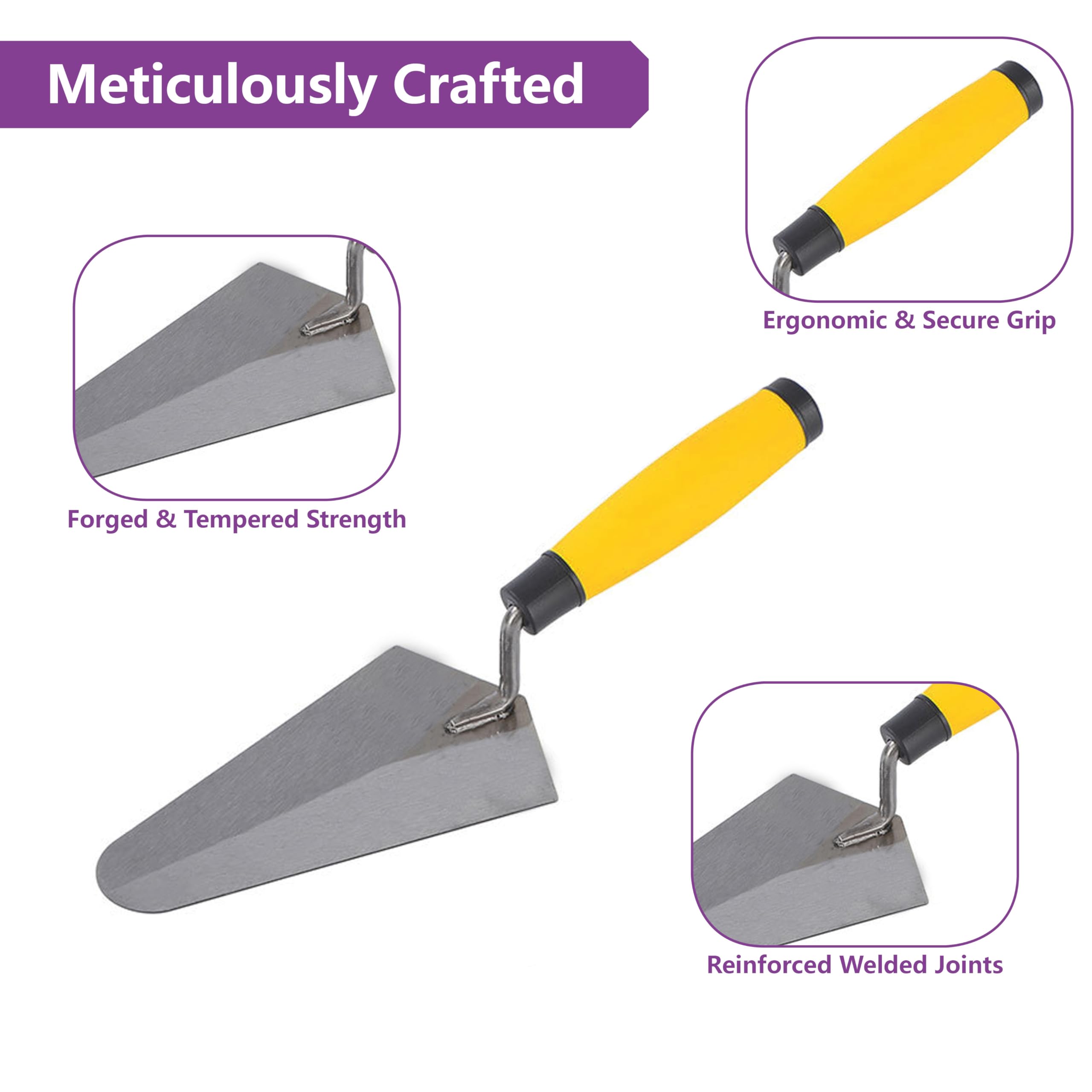 Masonry Trowel Set - Flat & Gauging Trowels -4
