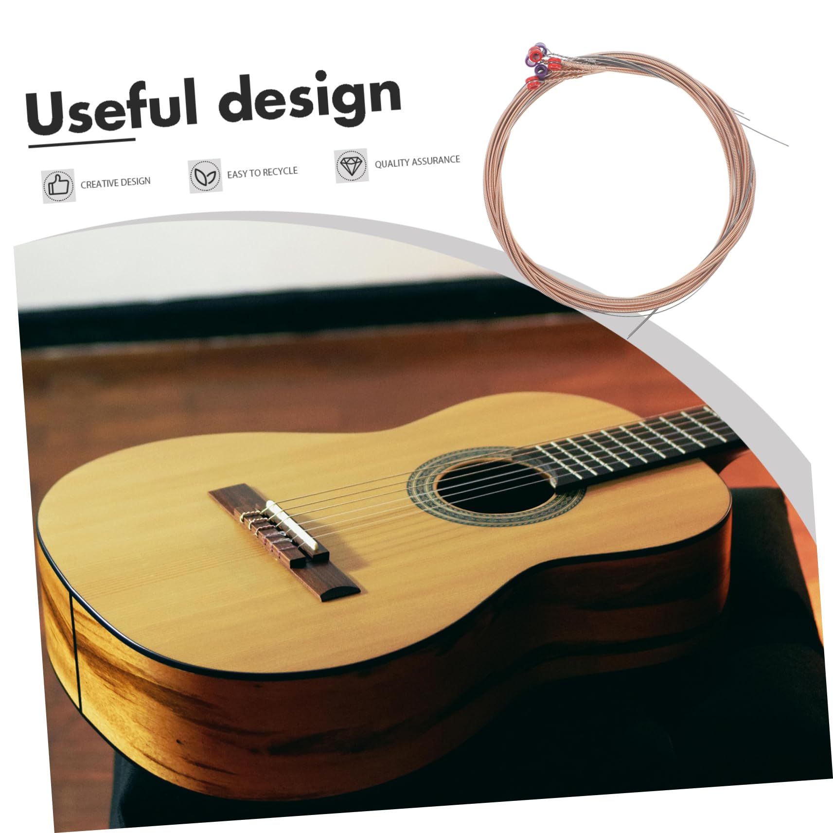 Abaodam 30stücke Ersatzsaiten Für Akustikgitarre Phosphorbronze-folk-gitarrensaiten Langlebig Und Einfach Zu Wechseln Für Klangqualität Und Langer Haltbarkeit