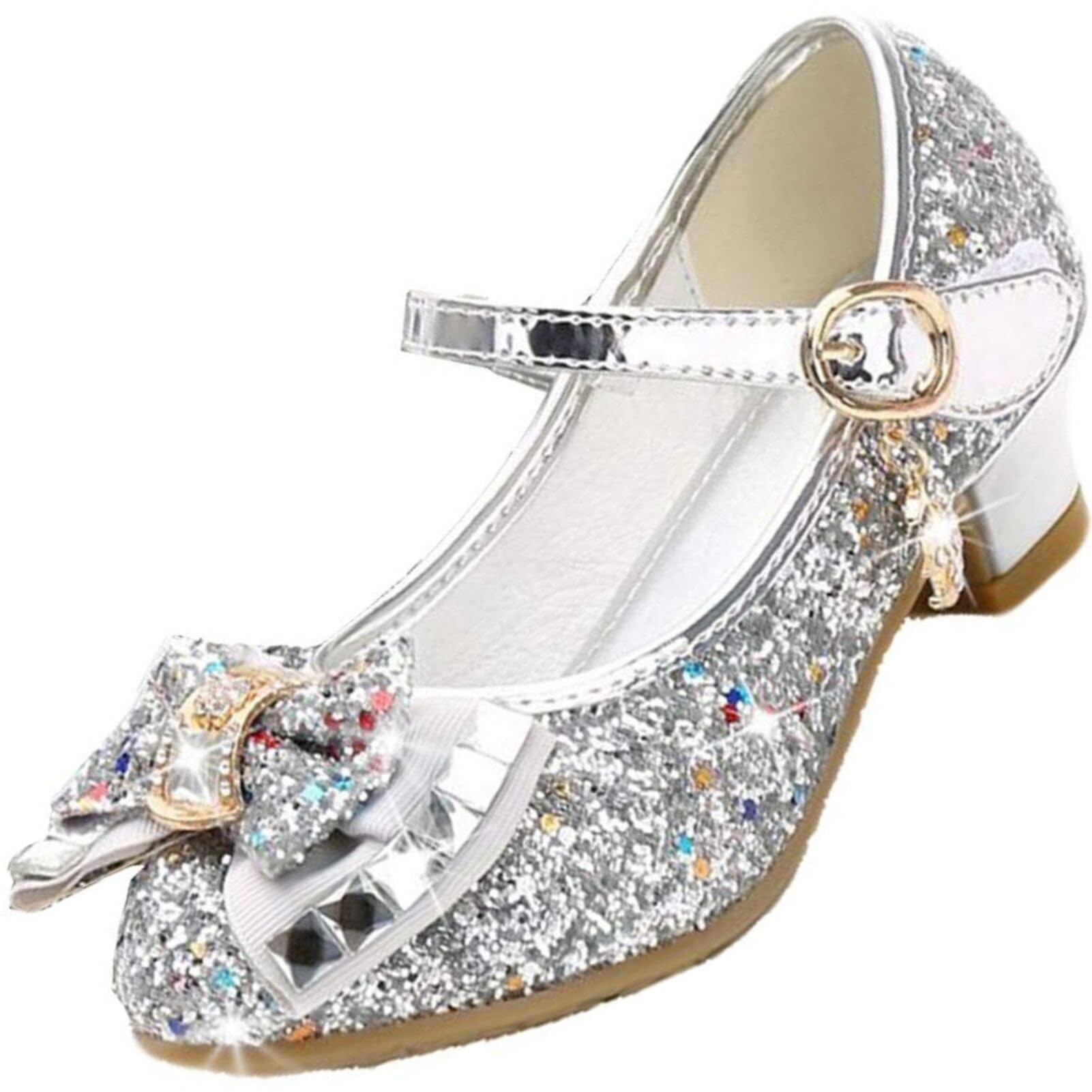 Stöckelschuhe für Mädchen Prinzessin Glitzer Absatz Schuh Ballerina