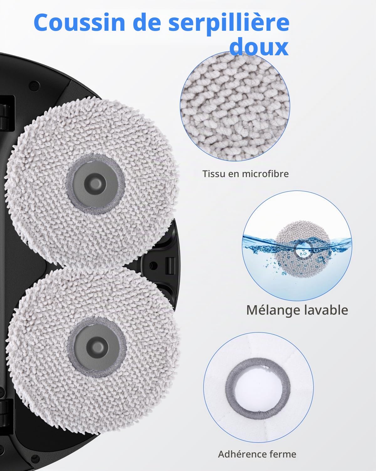 Accessoires pour ECOVACS DEEBOT T30C Omni/ T30C Omni Gen2 Aspirateur, 1 Brosse Principale, 6 Chiffons de Nettoyage, 6 Brosses Latérales, 4 Filtres, 4 Sacs à Poussière, 1 Brosse de Nettoyage