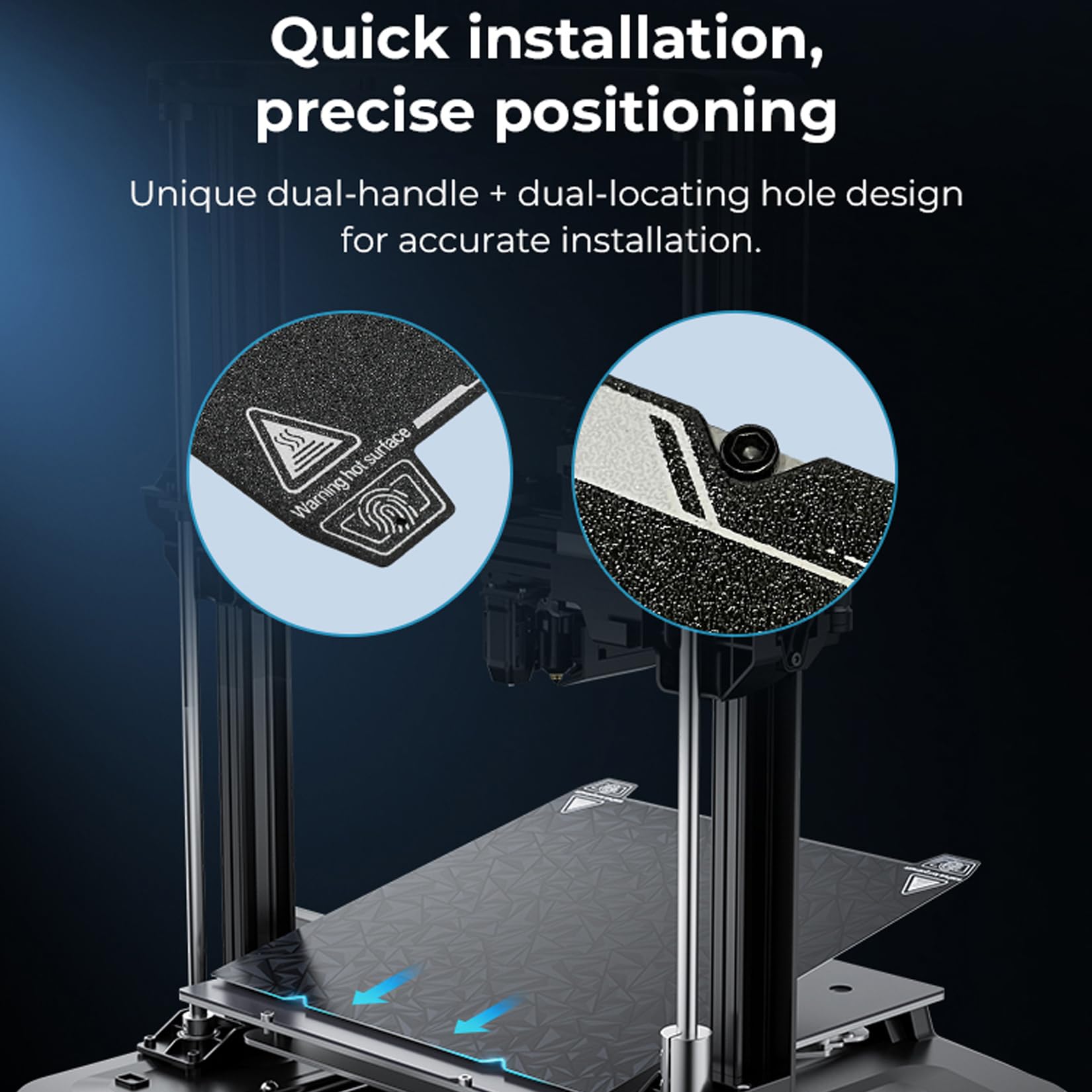 Creality Dual-Sided Printing Platform Kit for K1 Max, 3D Printer Glossy PEO + Coated PEI Double Side Build Plate Print Bed for Ender 3 V3 Plus, K1 Max, Ender 3 Max/Neo, Ender 3 S1 Plus