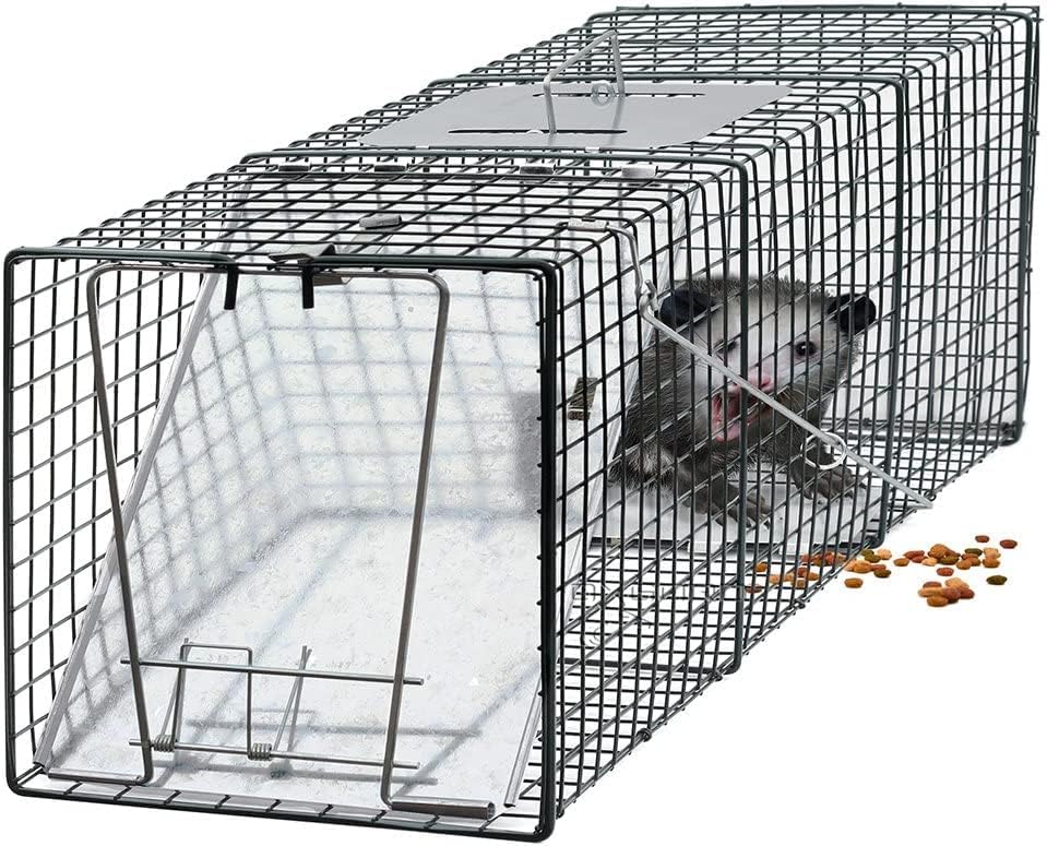 OxGord Live Animal Trap 24" x 7" x 7" Catch Release Humane Rodent Cage for Rabbits, Stray Cat, Squirrel, Raccoon, Mole, Gopher, Chicken, Opossum (Original Version)