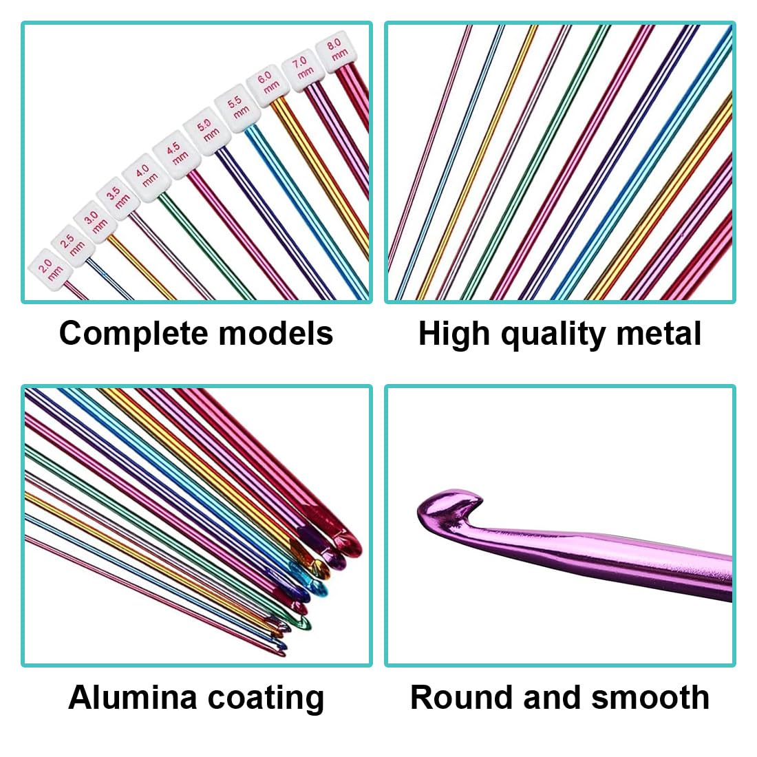 Zerone Crochet De Crochet Aiguille Portative De Crochet De Tricot De