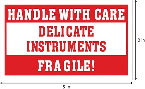 Miniatura 2 de 600 etiquetas 3 x 5 pulgadas rojo etiquetas delicadas para instrumentos etiquetas frágiles mango con etiquetas de cuidado  calcomanías para
