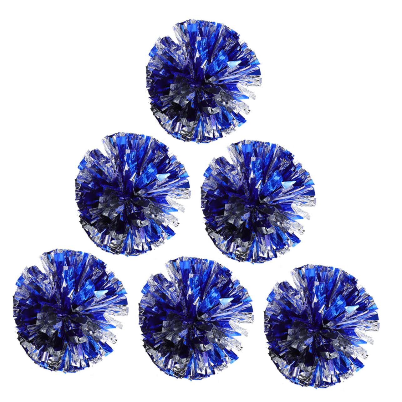 Abaodam 6Pcs Portable Cheerleader Poms with Finger Ring Handle Eye Catching Dance Props for Sports Events Daily Cheerleading Activities and Dance Parties