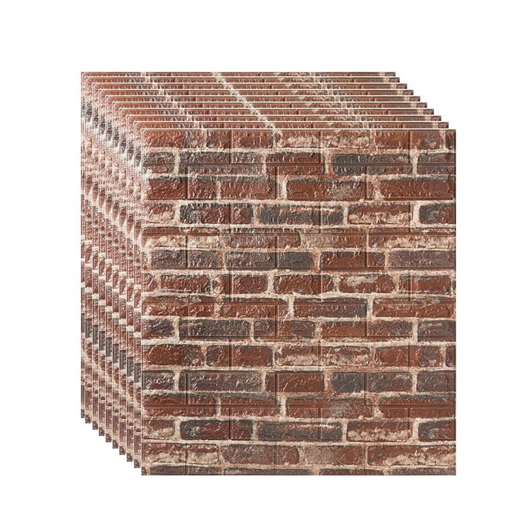 Panneau mural auto-adhésif mousse 3D pierre texturée blanc MU 30Pcs