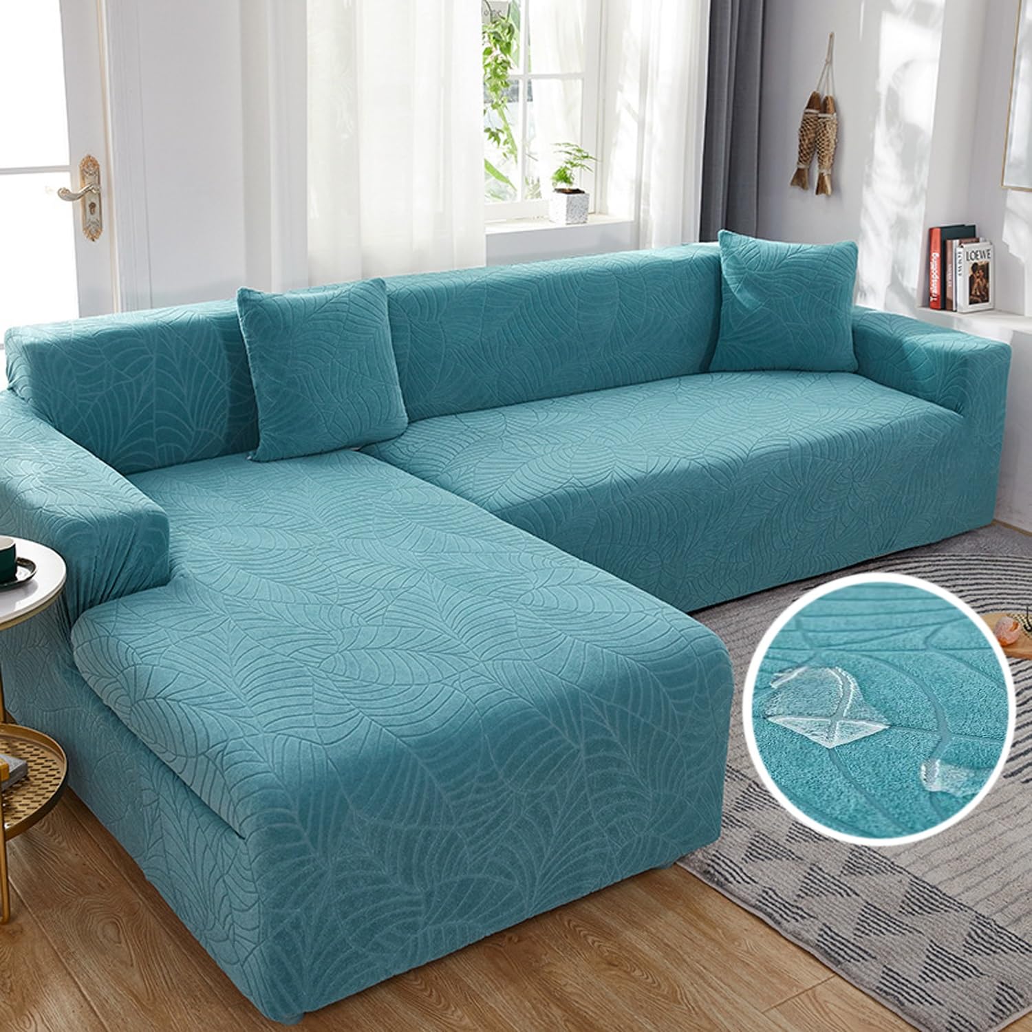 Housse de canapé imperméable antidérapante et extensible pour fauteuil noir 1 place