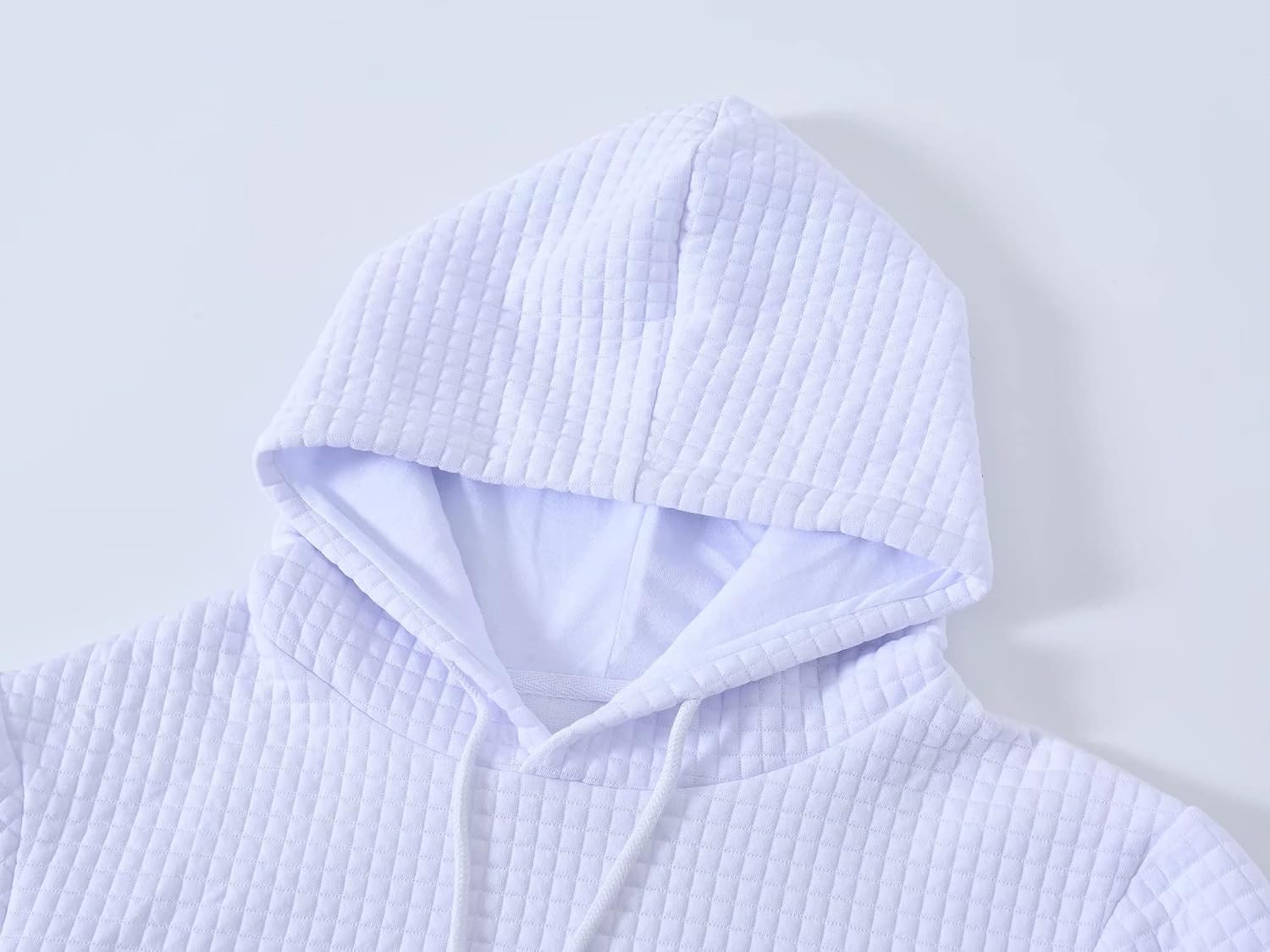 Yundobop Men's Pullover Hoodies Plaid Jacquard Long Sleeve Drawstring Hipster Casual Hooded Sweatshirts with Kanga Pockets - Image 2