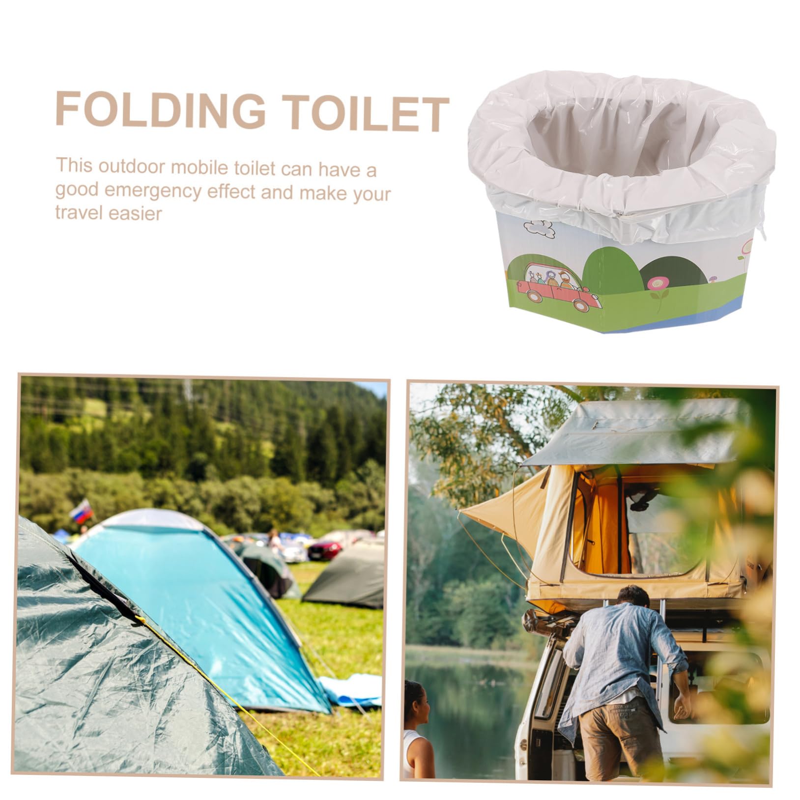 HOODANCOS 1Set Portable Foldable Toilet for Camping Durable Emergency Potty for Adults Convenient Travel Toilet for Outdoor Activities Compact and Lightweight Design