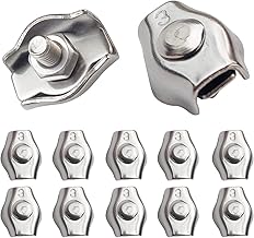 20 Pieces Wire Rope Clamp Steel M3 Wire Rope Clips for Steel Cable 1.5mm-3mm Stainless Steel Cable Clamp for Construction Sites and Ships