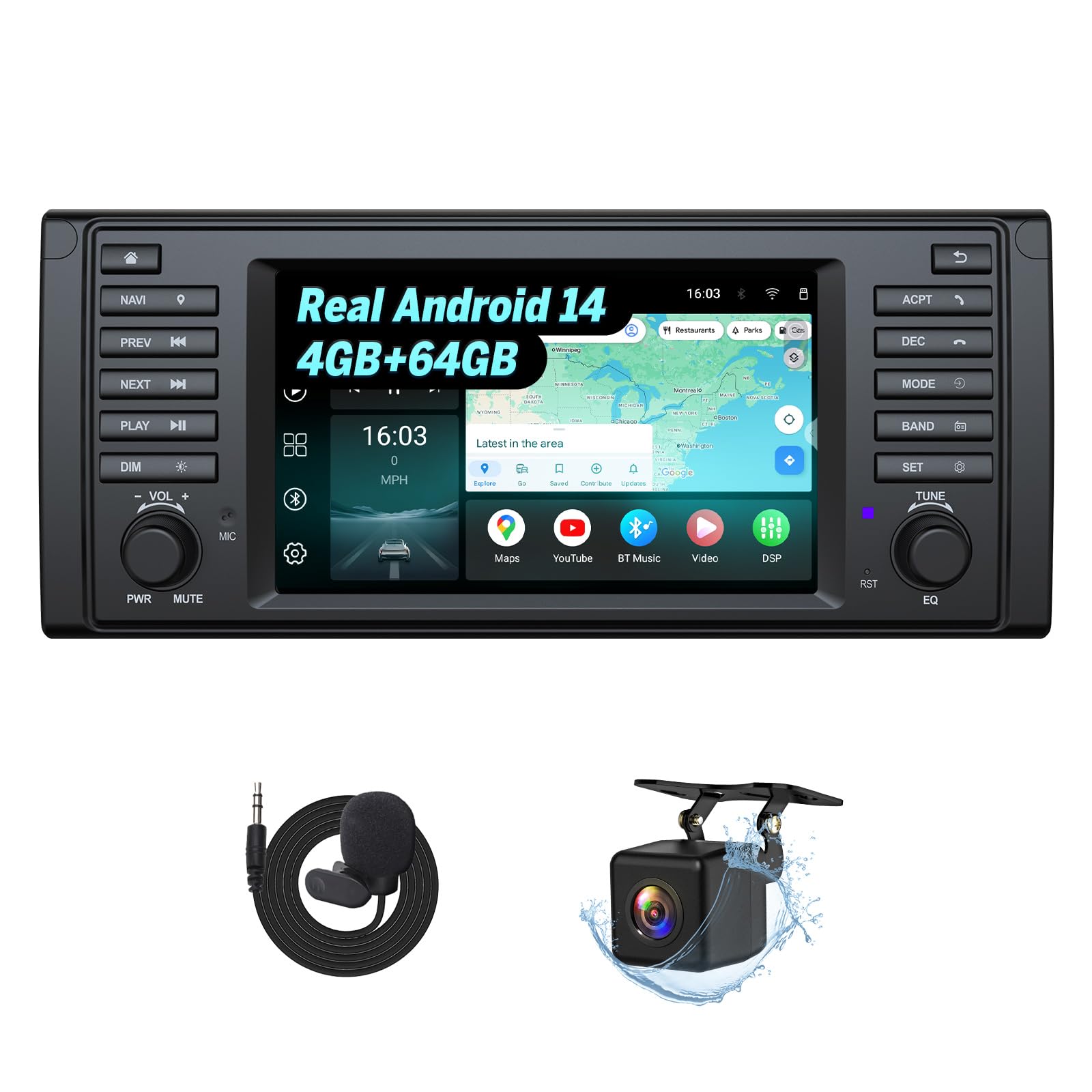 Eonon 7 Zoll Android 14 GPS Autoradio für BMW 5 E39 (1995-2002) E39X7A