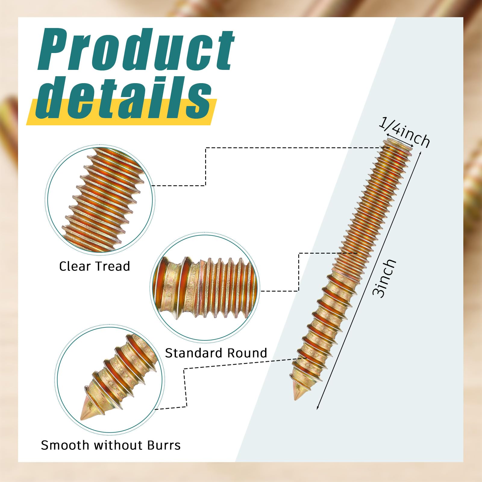 Hanger Bolts - 20 Pack with Driver -2