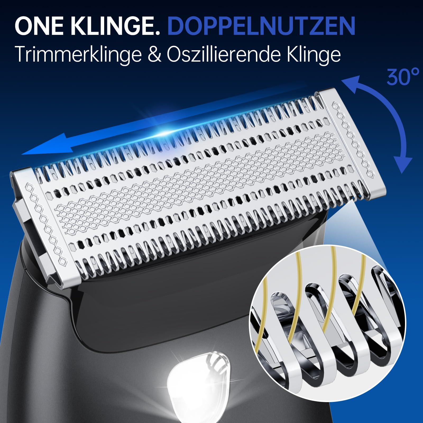 Intimrasierer Mann,Rasierer Herren Intimbereich Wasserdicht Körperrasierer Herren Typ-C Bodygroom Herren Nass Trocken Intim Rasierer Männer Beine Brust Achselhöhle Leiste Aufsteckkämme Schwarz