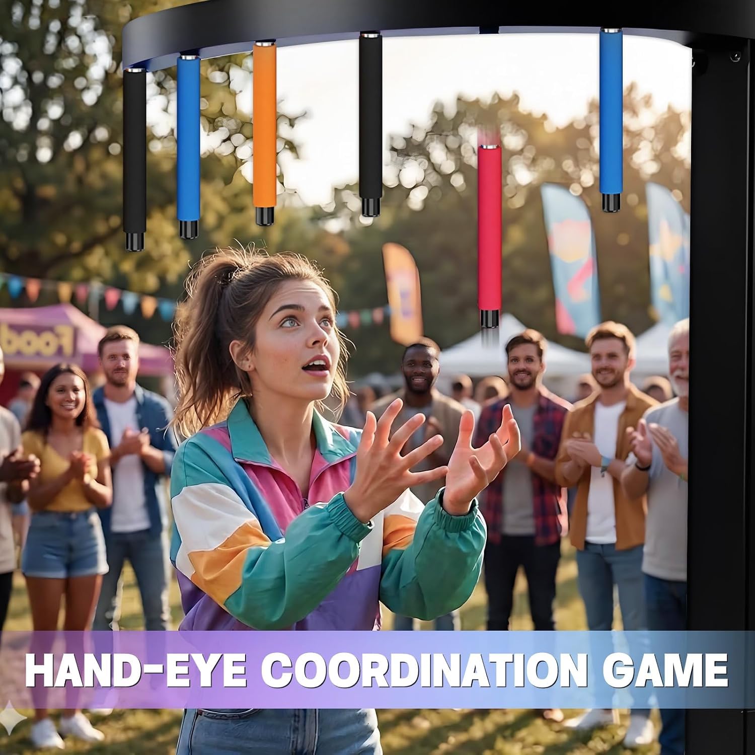 Hand Eye Coordination Catch Stick Arcade Game Machine - sprzęt do treningu reakcji na monety, tryb rozrywki bez monet, rozrywka imprezowa, sala zręcznościowa, bary
