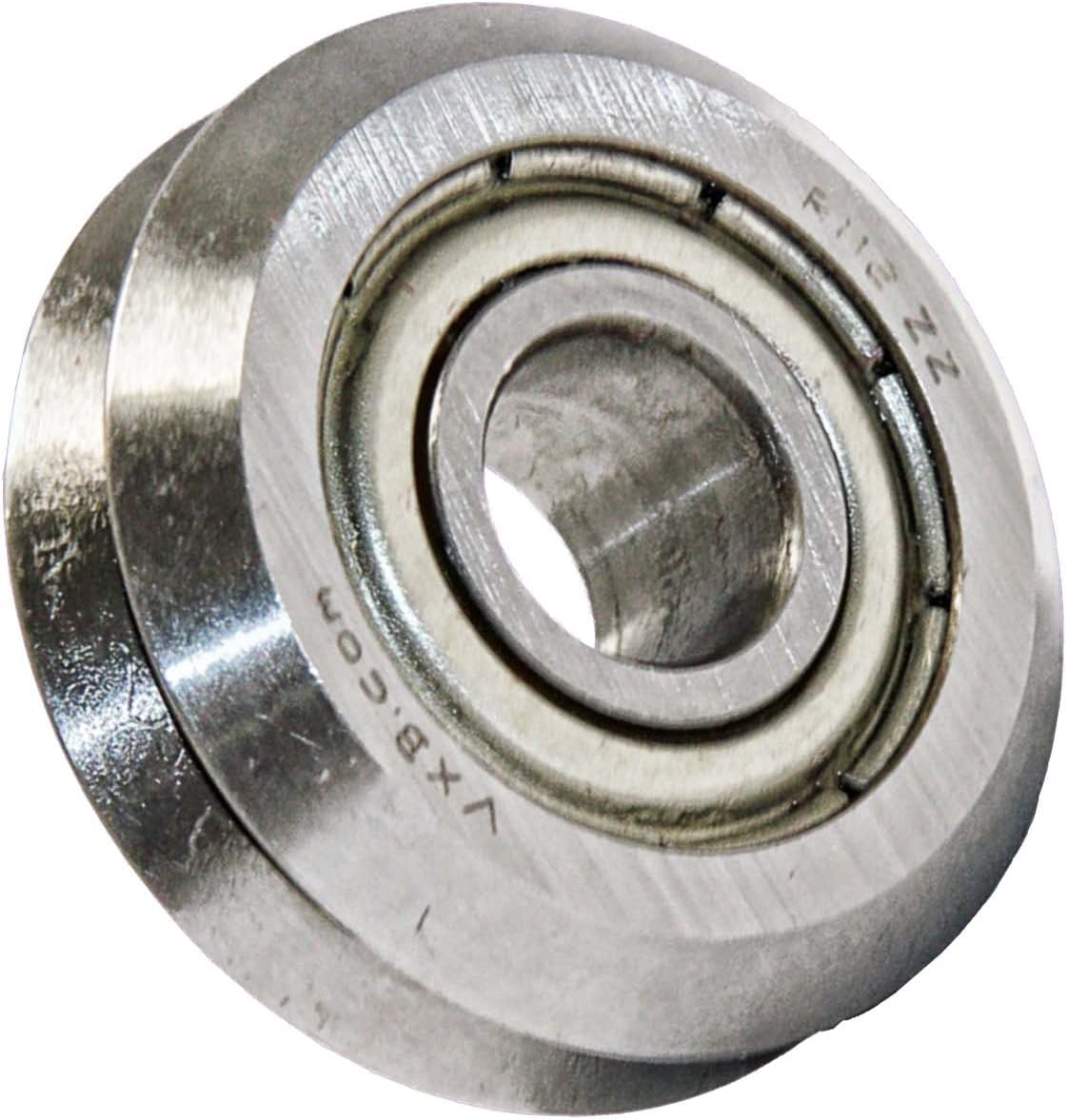 VXB Precision Quality RM2ZZ 3/8 V Groove Guide Bearing Shielded Ball Bearings W2X VXB Brand W2 with Metal Shields Steel Seals VGROOVE
