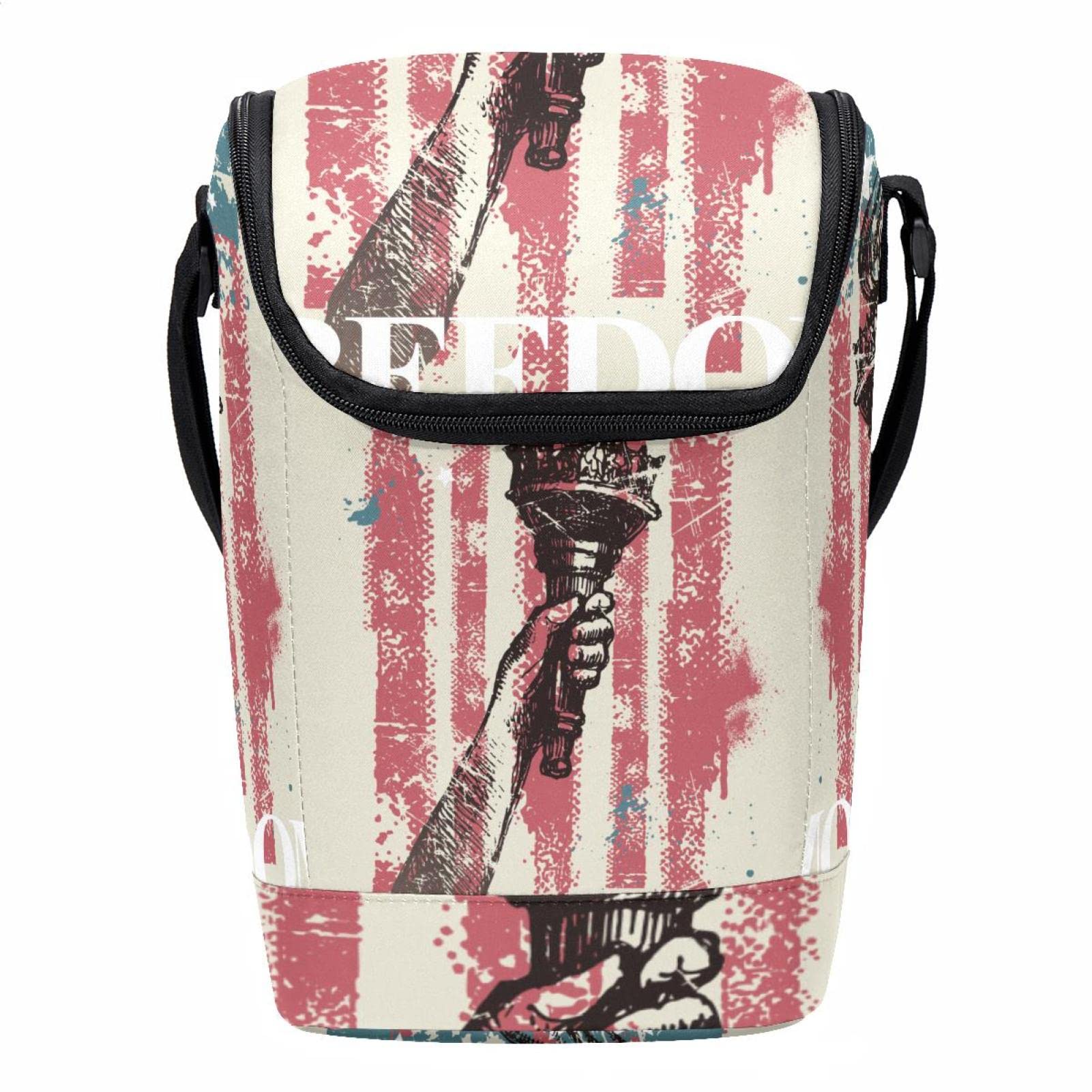 Bolsa de almuerzo Flame and Flag con cremallera resistente y asa portátil