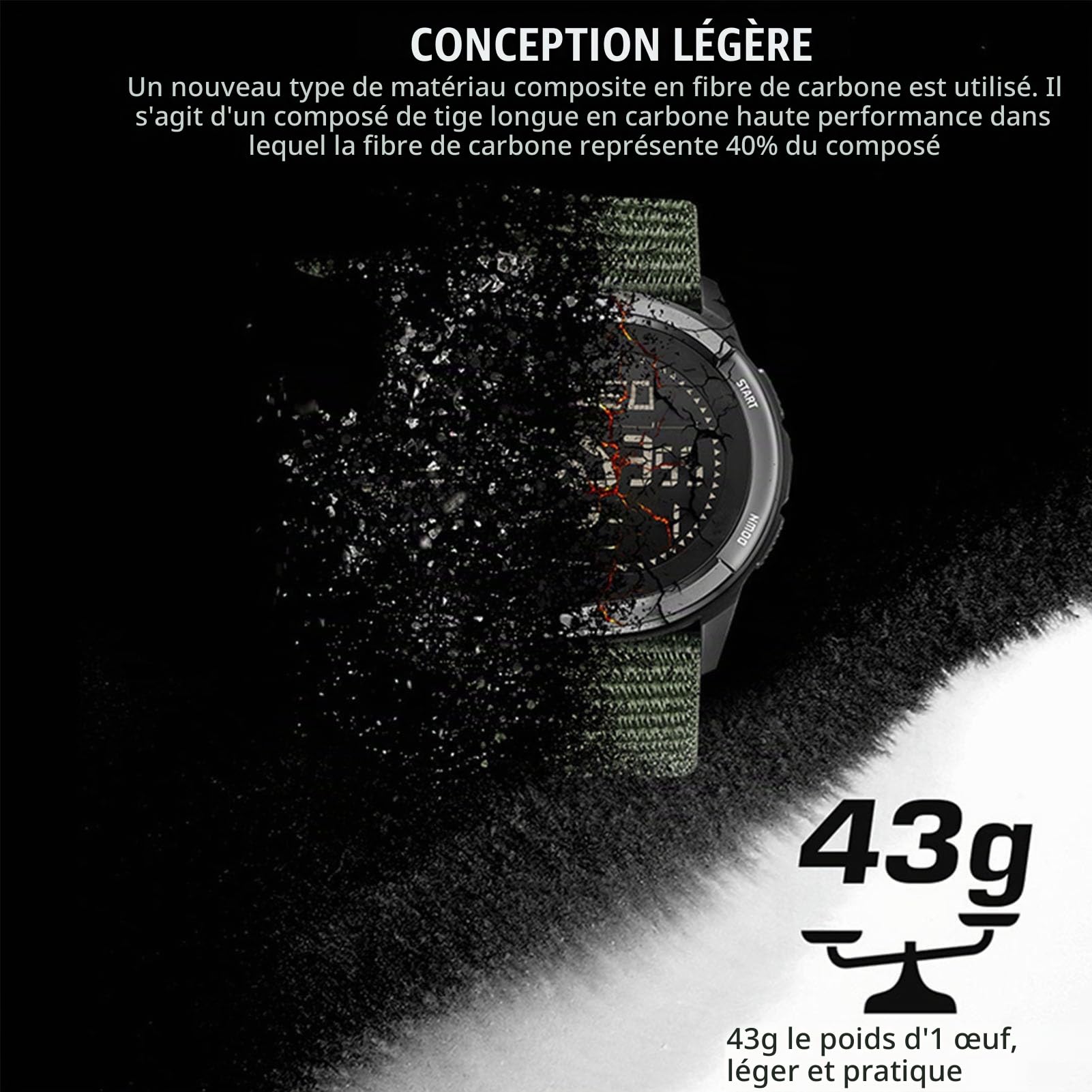 findtime Montre Militaire Homme Commando pour Homme Montre de Sport,Calendrier,Réveil, Chronomètre, Podomètre Montre Numérique Étanche 50ATM Cadran，Coloré