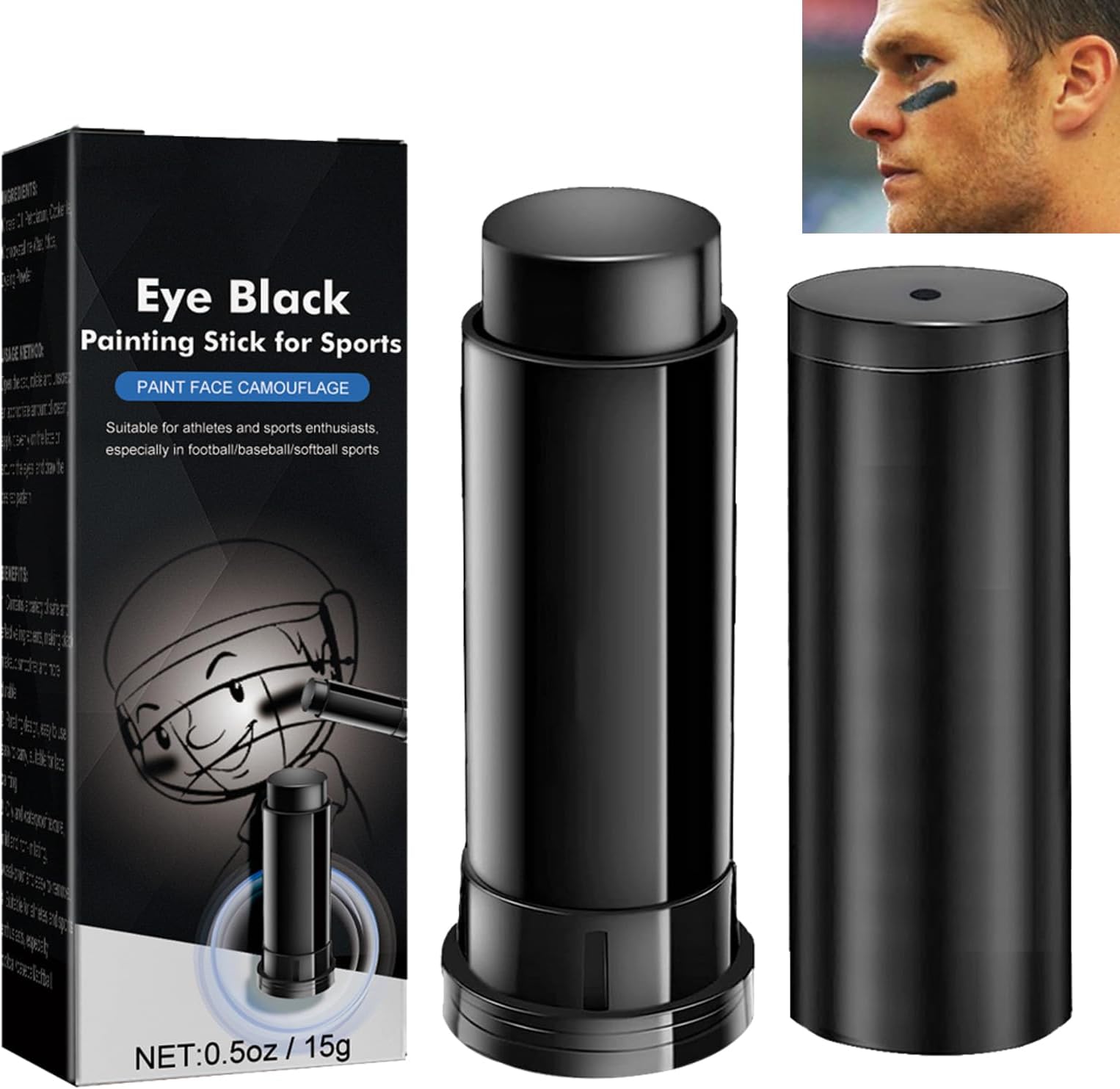 Sports Eyeblack Stick - Baseball & Football Eye Black, Body Paint for Sports