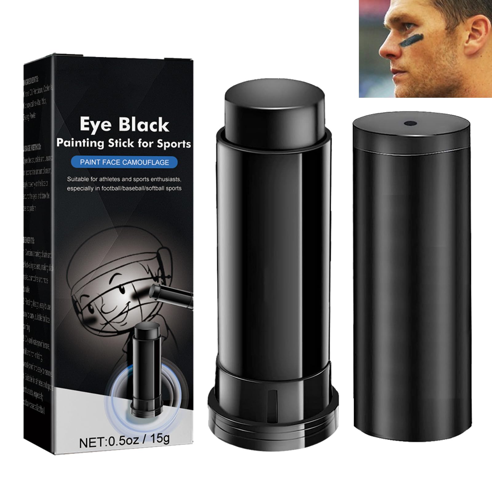 Football Stick Sports Eyeblack Stick,Eye Black Stick Baseball,Eye Black Football,Black Face Body Paint for Baseball,Eye Black Stick Sport Football