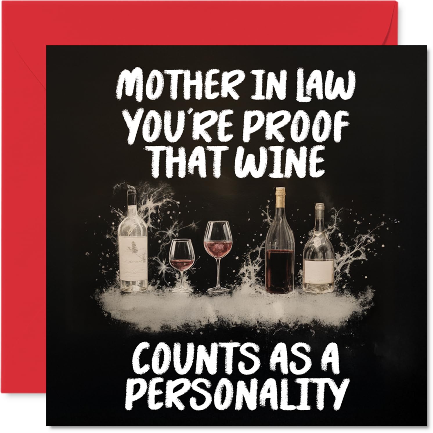 Mother in Law Birthday Card - Personality of Wine - Happy Birthday Card for Mother in Law from Son Daughter, 145mm Personality of Wine Mother's Day Greeting Cards