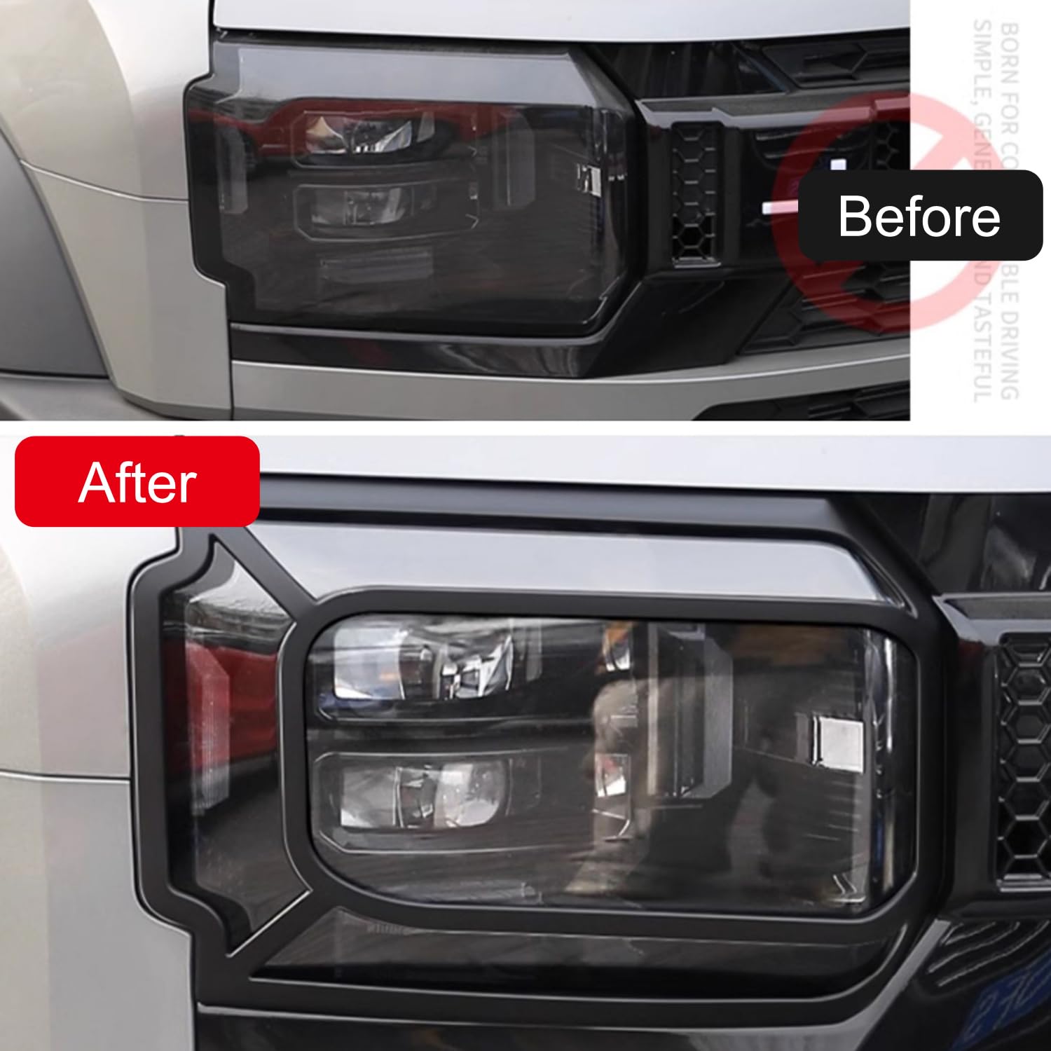 ITrims Car Accessories for Chery Jetour Traveller T2 2023 2024 2025 Headlight Cover Trim Headlight Lens Shield Frame 2PCS (Matte Black)