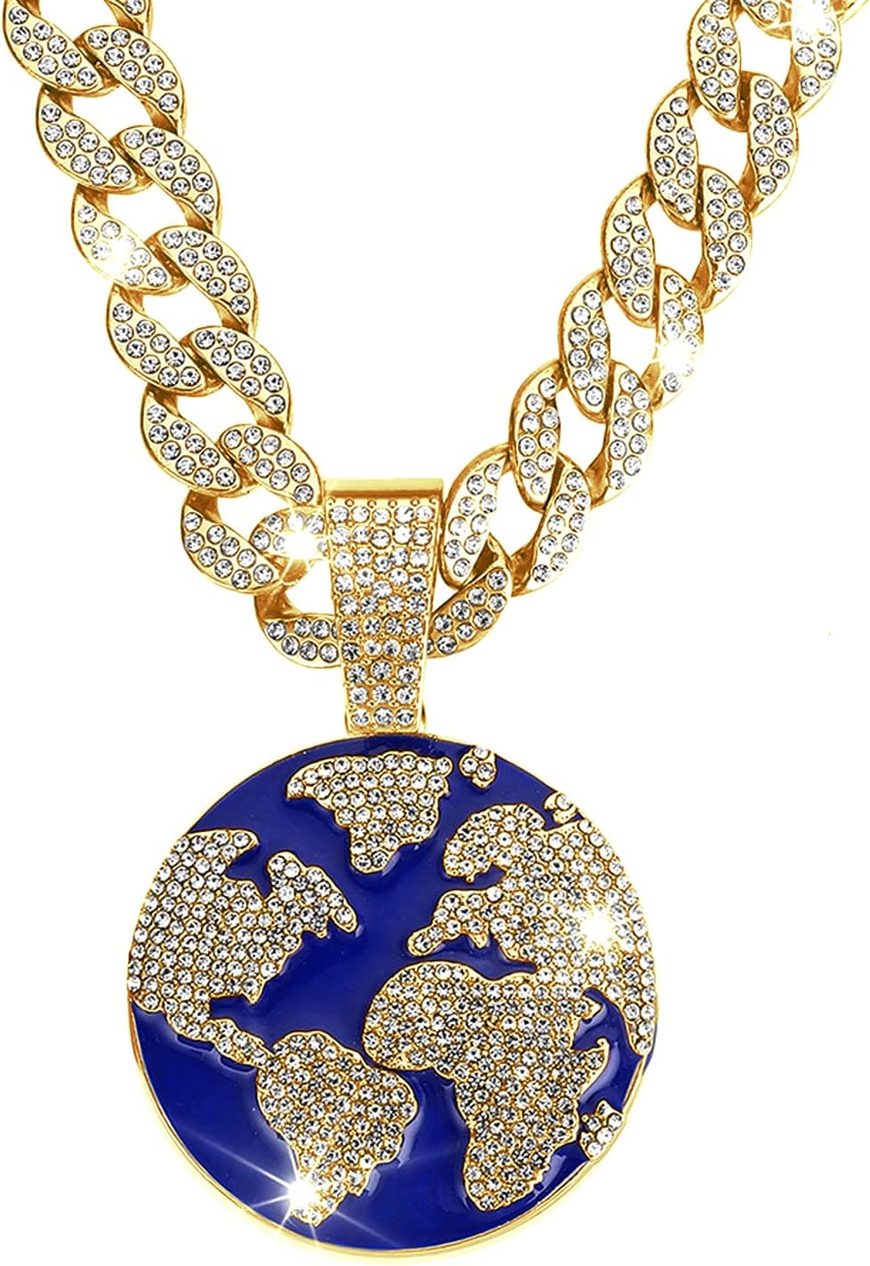 Miami Cuban Chain Ice Tiger Head Miami Cuban Link Chain Necklace - Gold/Silver Plated Cubic Zirconia Hip-Hop Jewelry Gift For Men