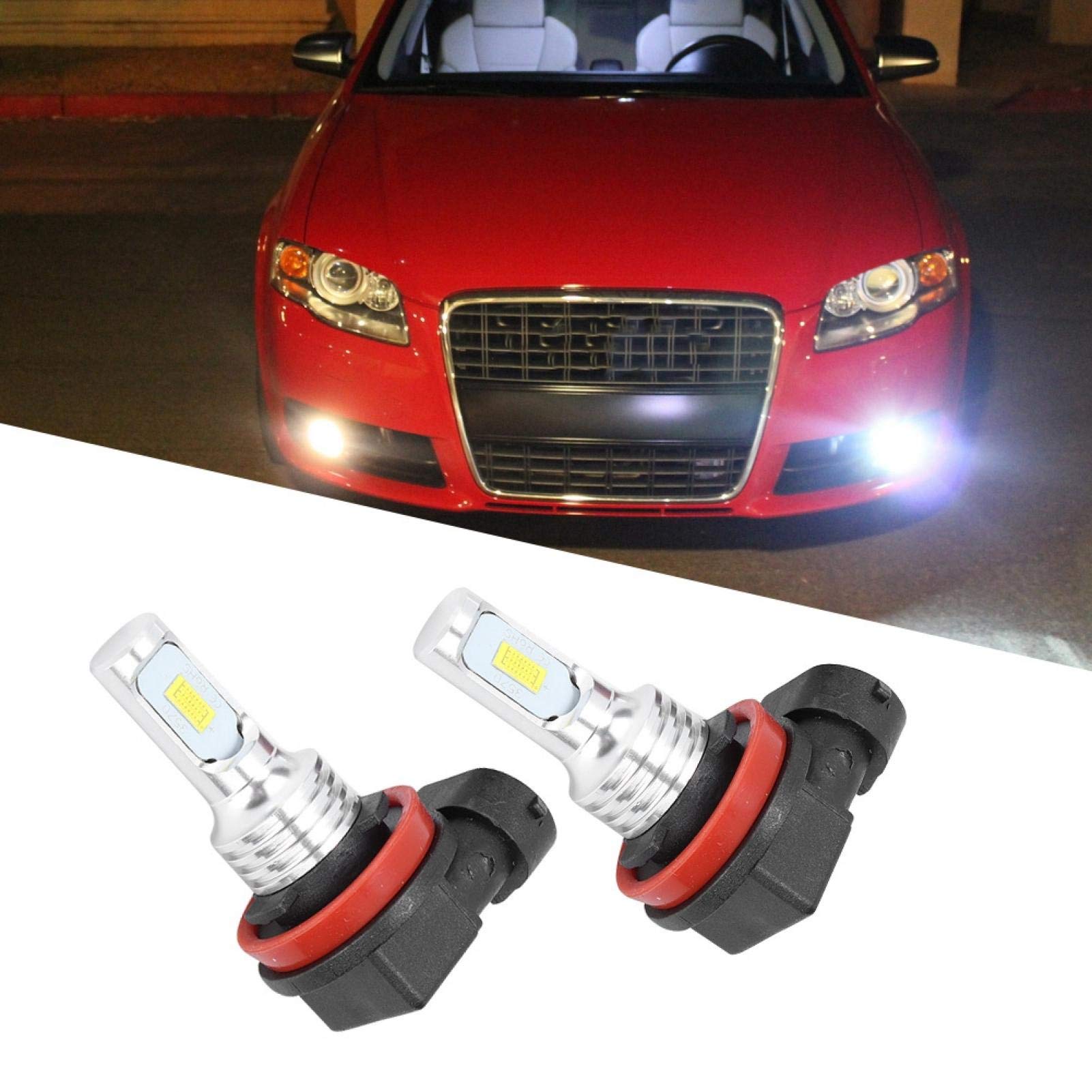 Bombilla antiniebla, H8 H11 80W 8000K CSP Bombilla de luz LED antiniebla blanca, Kit de conversión de luz antiniebla LED para automóvil con decodificación 12-24V Universal para luz de circulación diur