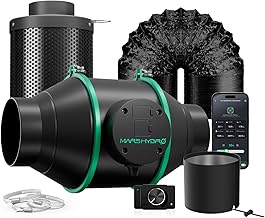 MARS HYDRO 4 Inch Smart Inline Fan Kit with Variable Speed Control Ventilation System for Grow Tent Hydroponics