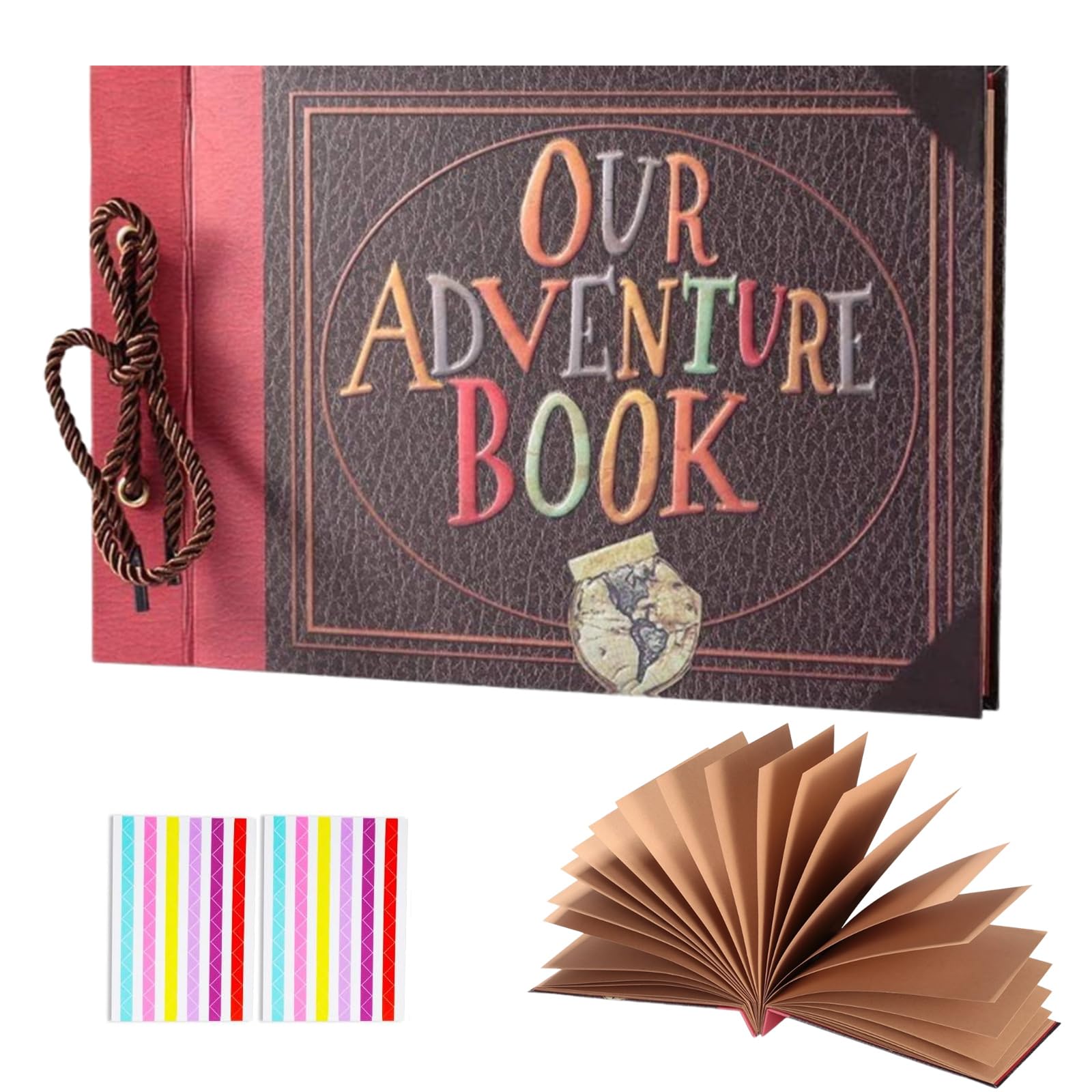 Senshuomy Kraft Paper Scrapbook, 250gsm Thick Brown Memory Photo Album, 26×18cm, 20 Pages DIY Craft Book for Wedding, Travel, Family, Drawing, Special Events & Keepsakes(New)