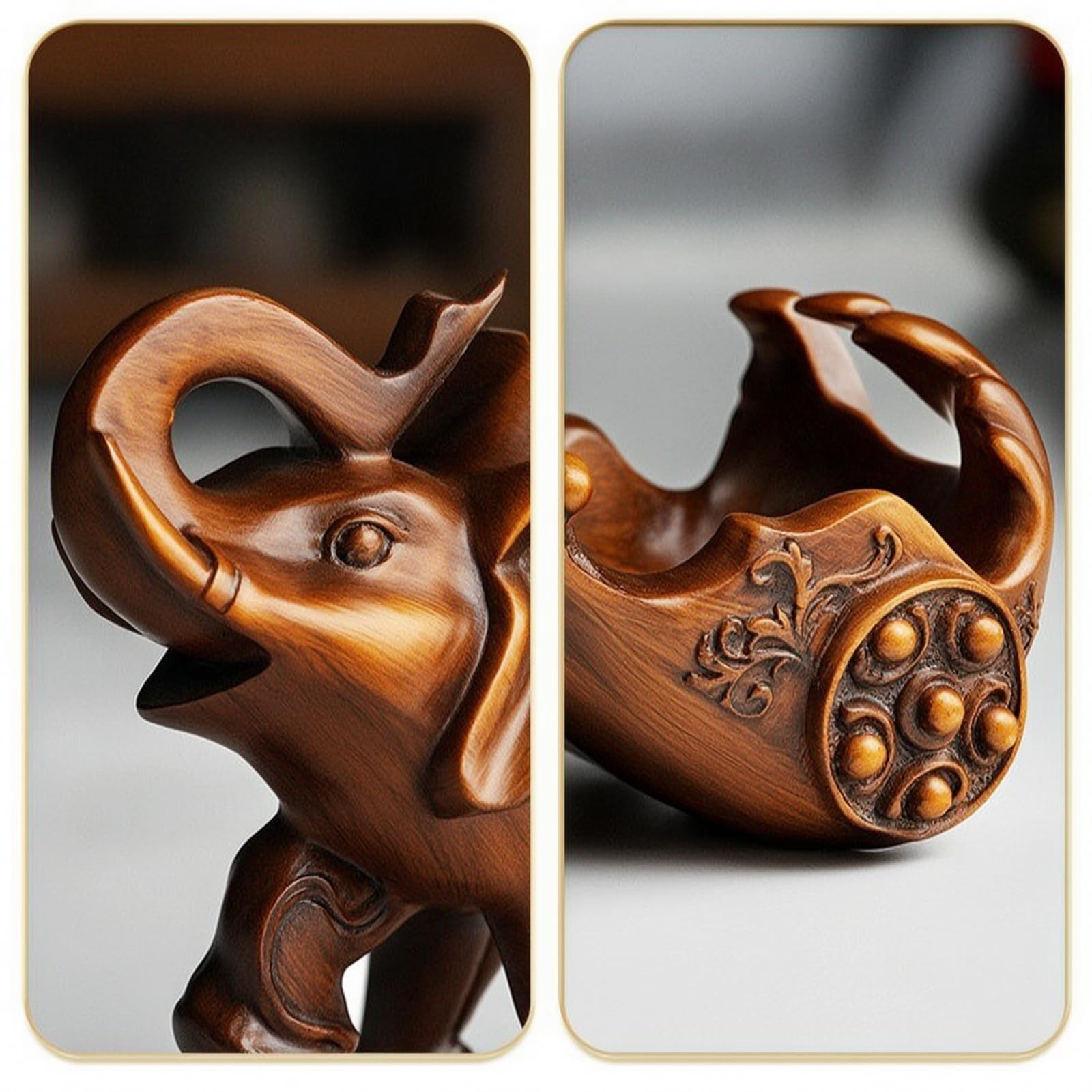 rockible Porte-Bouteille Éléphant Aspect Bois Porte-Bouteilles avec Figurine Rustique Décoration pour Table, Bar