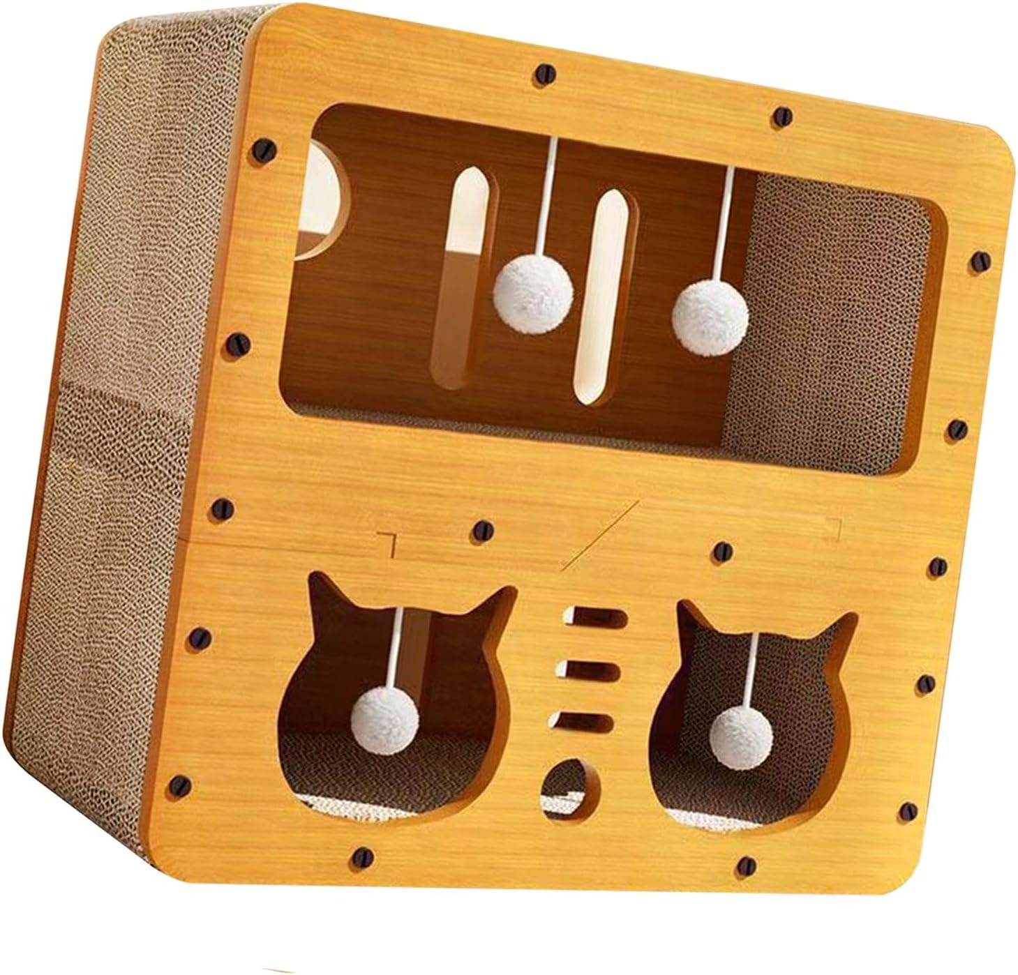 Cat Corrugated House Scratcher Bed Grinding Exercising and Playing Condo Scratcher Pad Toy for Kitten Indoor Cats