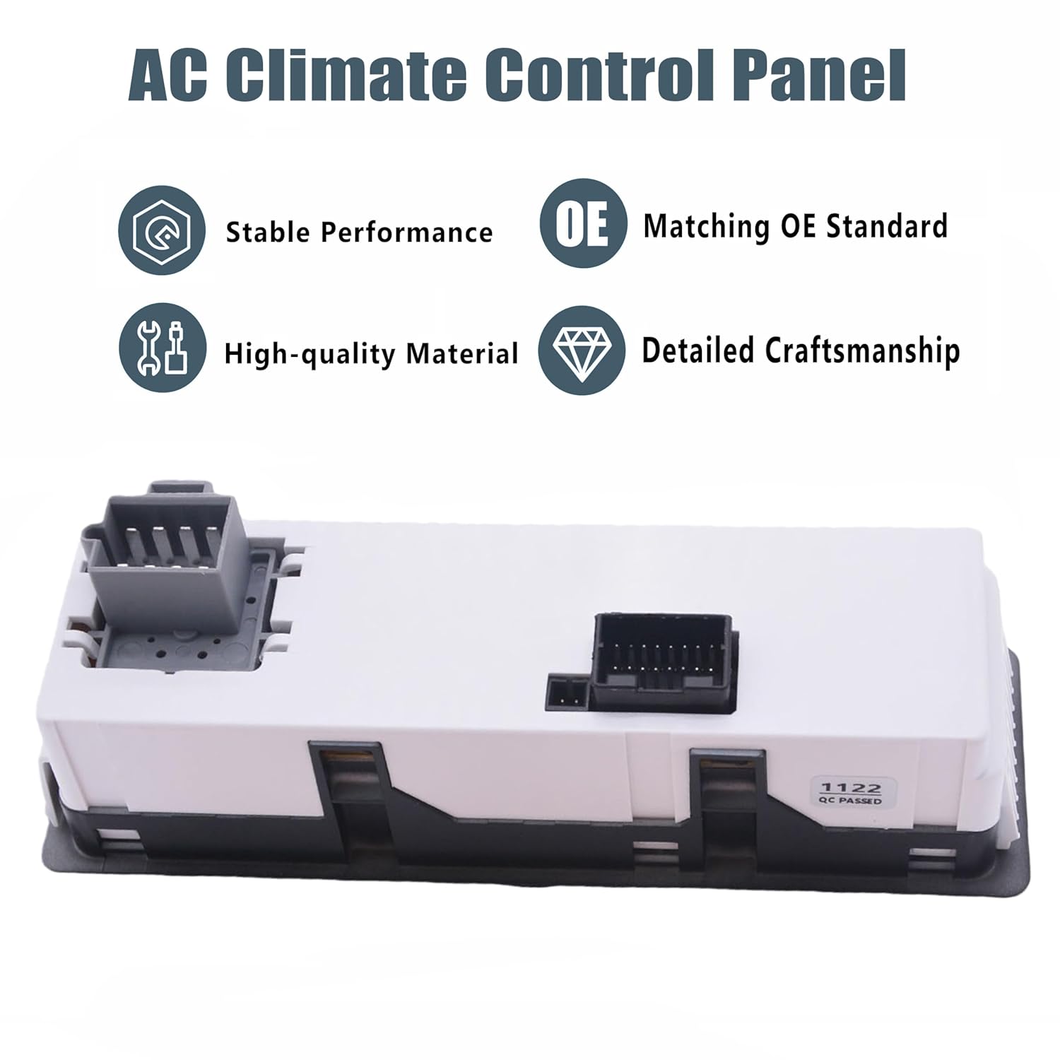 Q21-1122 AC Heater Control Panel, OEM Replacement for Peterbilt Trucks, Sleeper HVAC Control Module Unit with Temperature, Fan & Mode Adjustment Replaces Q211122 Q21-6119 Q21-1089