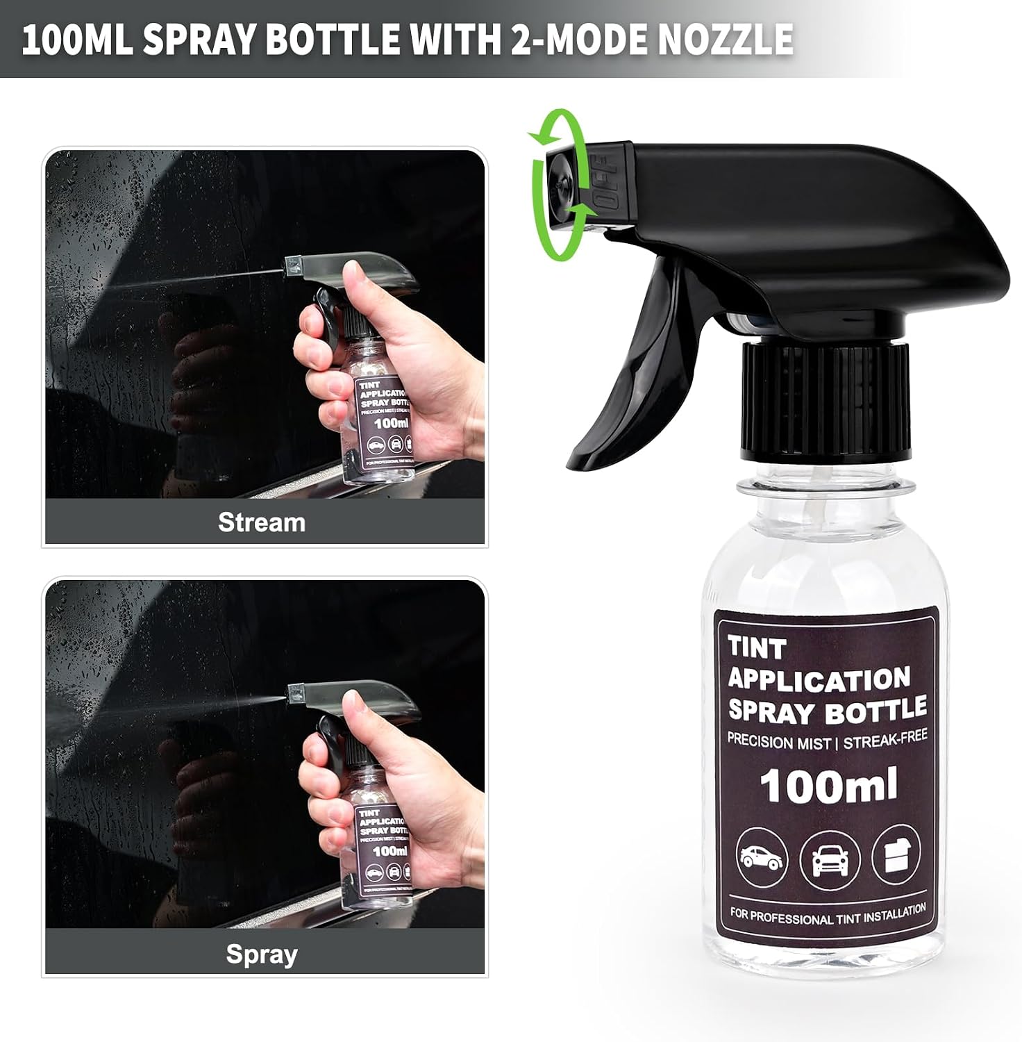 Window Privacy Film Installation Tool -100ML Spray Bottle,Vinyl Squeegee | Window Tinting Squeegee with Cutting Guide Film Cutting Knife with 10 Replacement Blades for Car Wrapping PPF Installation