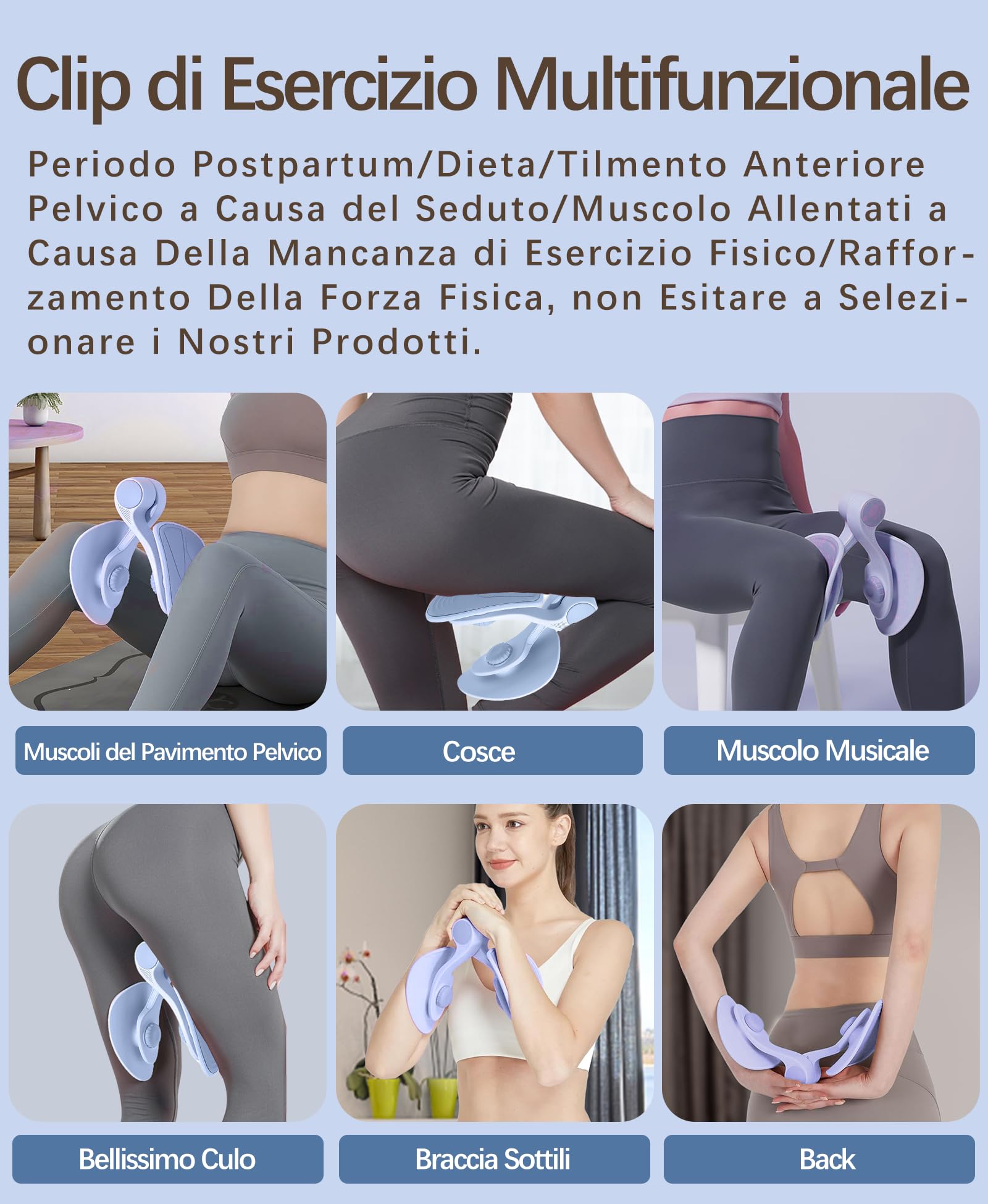 Attrezzo Interno Coscia 16KG Attrezzi Esercizi Pavimento Pelvico Muscoli Palestra in Casa Fitness Attrezzi Casa Pilates Allenamento a Casa per Addominali Glutei Arm Blaster (Bleu)