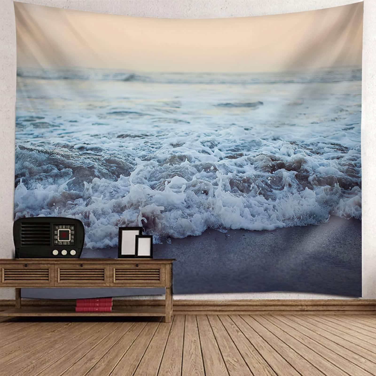 Tolldek Dywan ścienny, krajobraz, naturalny, 240 x 220 cm, gobelin plażowy, dekoracja do mieszkania