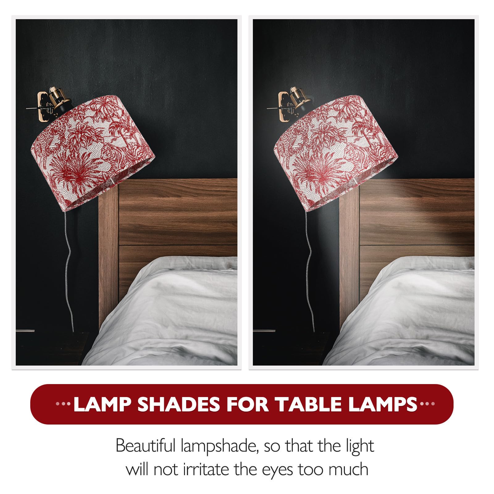 Trommelform Lampenschirm mit Stickerei als Ersatz für E14 E27 Lampe