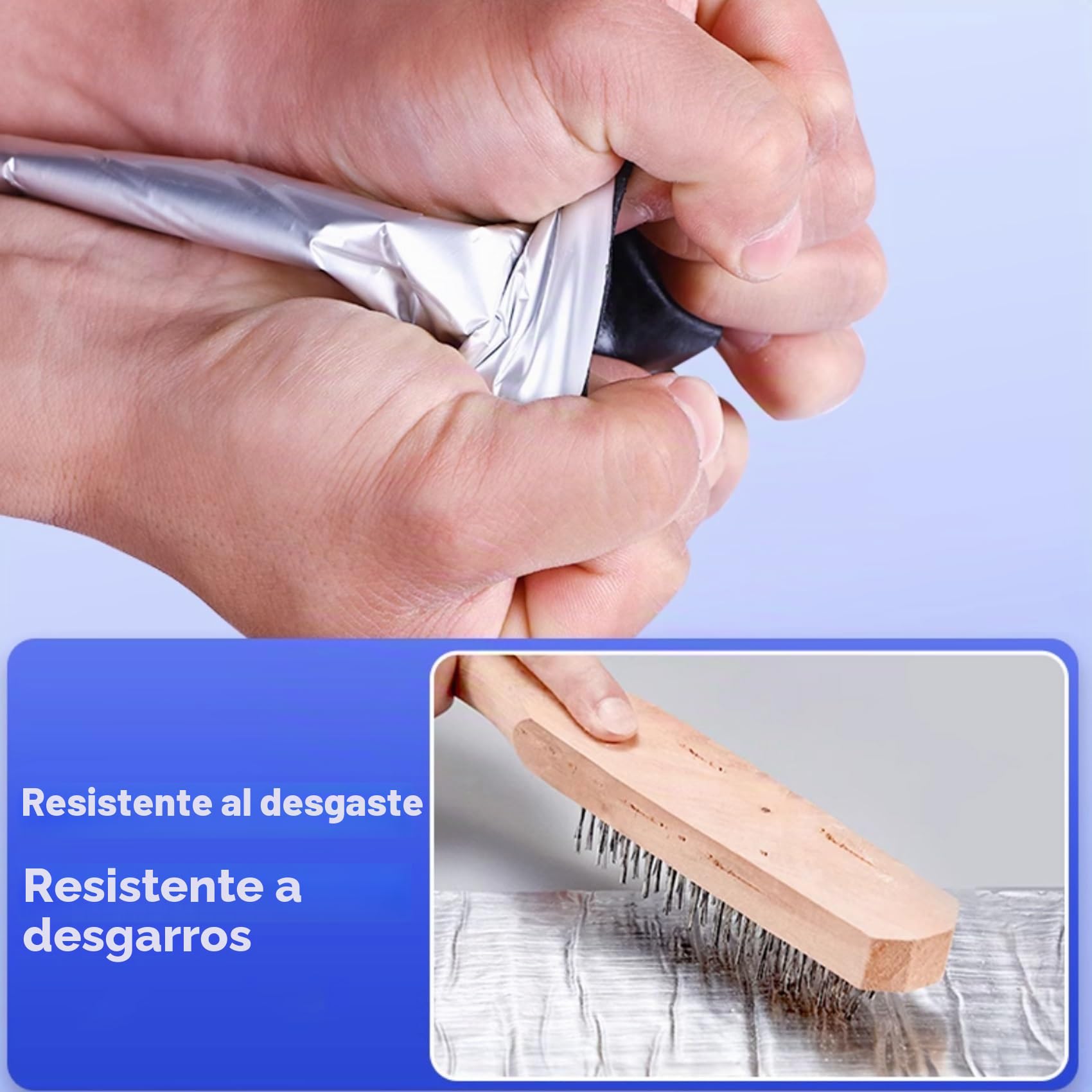 Tela Asfáltica Autoadhesiva Tejado, Cinta de Aluminio Impermeable, Rollo Bituminoso Reparación Adhesiva para Terraza Techos Goteras Grietas(20x300cm)