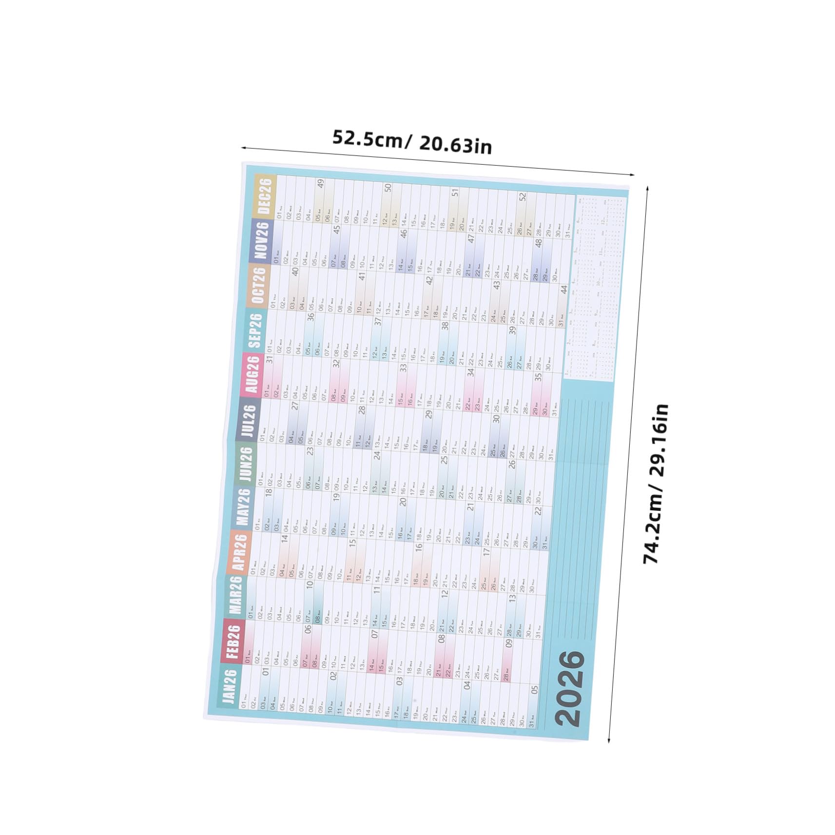 Kalender 2026, Tageskalender zum Abreißen, Wandkalender mit großem Datum, kompakter englischer Tischplaner für Zuhause, Büro, Studentenwohnheim, Klassenzimmer, Terminerinnerung und