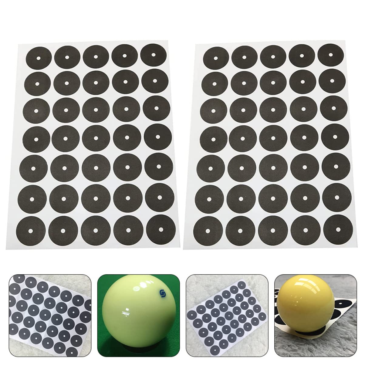 Yardwe Snooker Billiard Spot Sticker Self-Adhesive Dots for Pool Table 2 Sheets Set