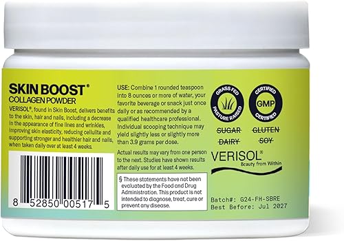 Miniatura 2 de Sparkle Wellness VERISOL - Péptidos de colágeno hidrolizados bioactivos  Suplemento de colágeno en polvo con vitamina C para la salud de la piel, el