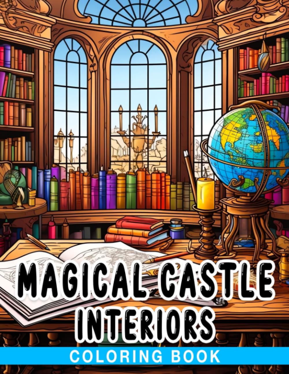 Magical Castle Interiors: Color Your Way Through Grand Ballrooms, Secret Libraries, and Majestic Bedrooms