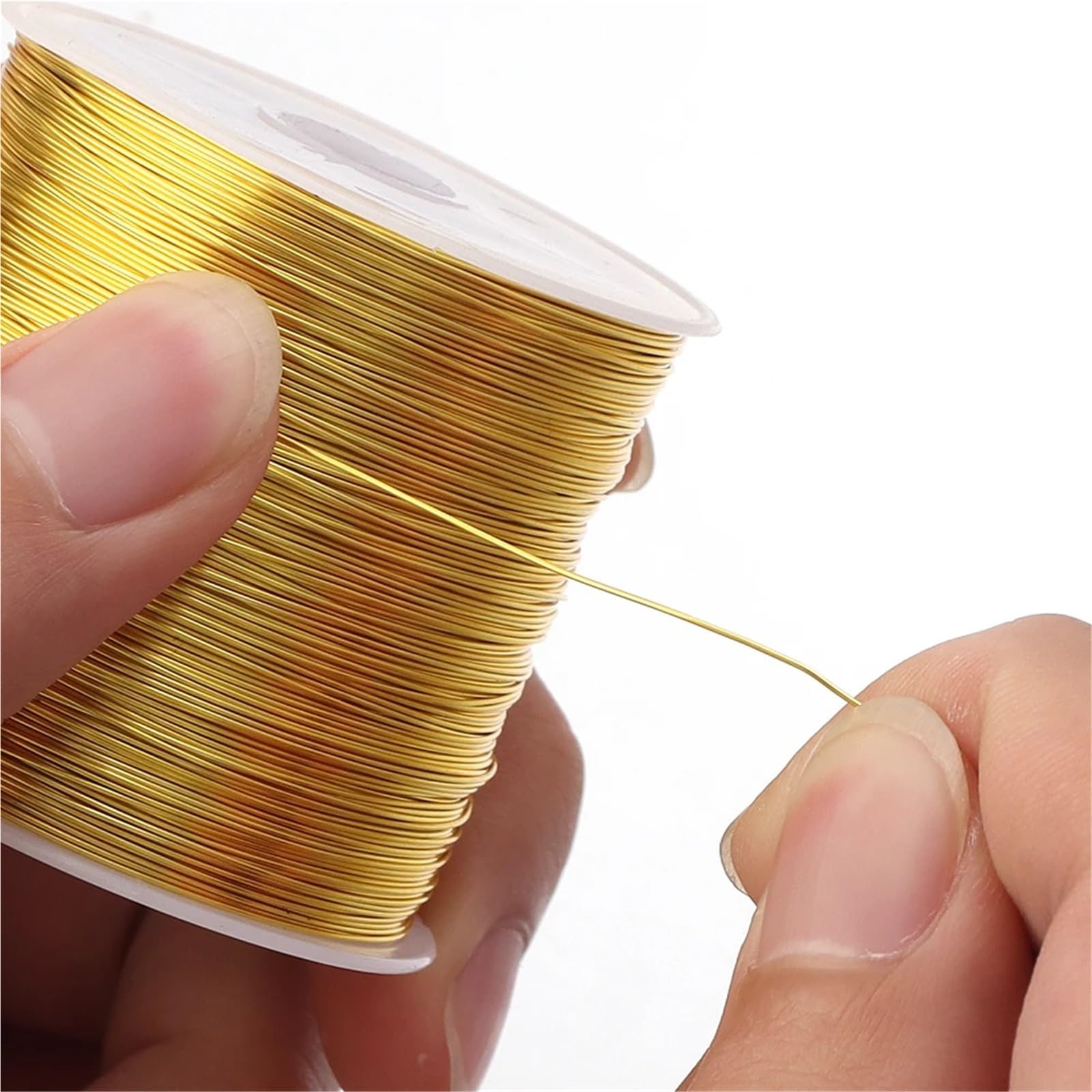 Elastyczny sznurek do bransoletek Drut jubilerski 10 rolek Złoto Srebro Miedź Trwały kolor Koraliki tworzenia DIY(Golden,0.4mm 45m)