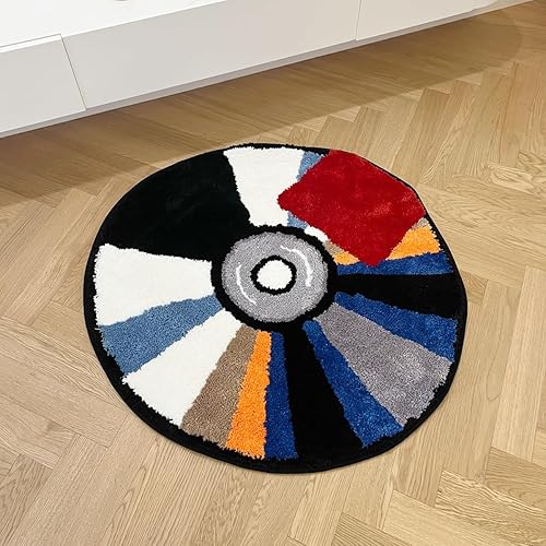Miniatura 4 de LAKEA Alfombra antideslizante hecha a mano con CD para decoración de la casa, habitación de los niños, sala de estar, dormitorio, bonita y divertida