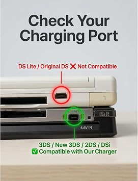 HAUZIK Charger Compatible with Nintendo 3DS, 2DS, DSi and XL Models