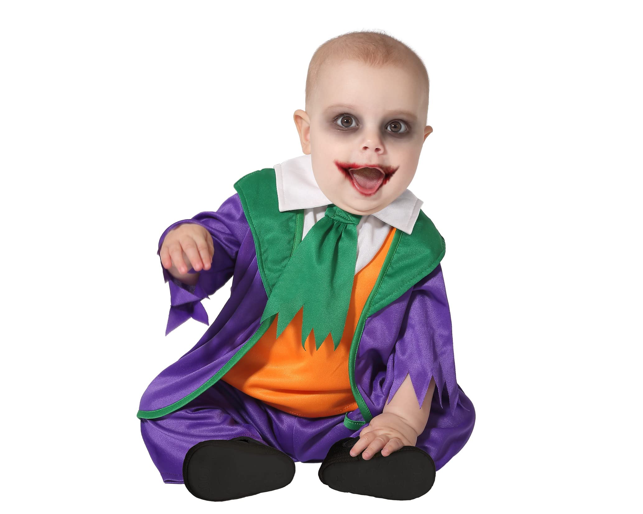 Atosa Halloween Clown Kostüm Für Kinder – Lila Joker-Anzug, Gruselig & Lustig, Größe Für 7-9 Jahre (ca. 130-145 Cm)