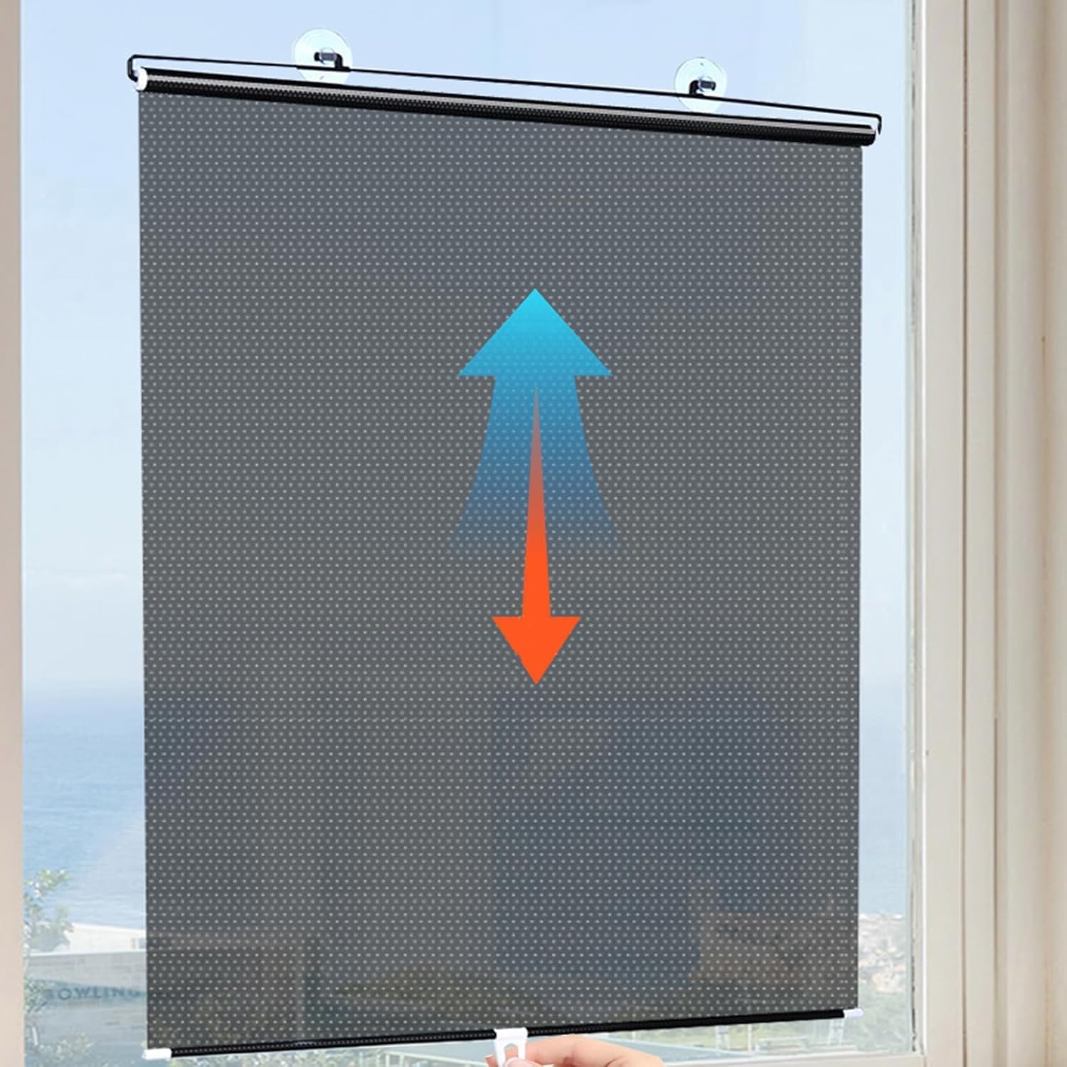 No Drill Blackout Blind Shade with 3 Suction Cups Lack 60% Shade